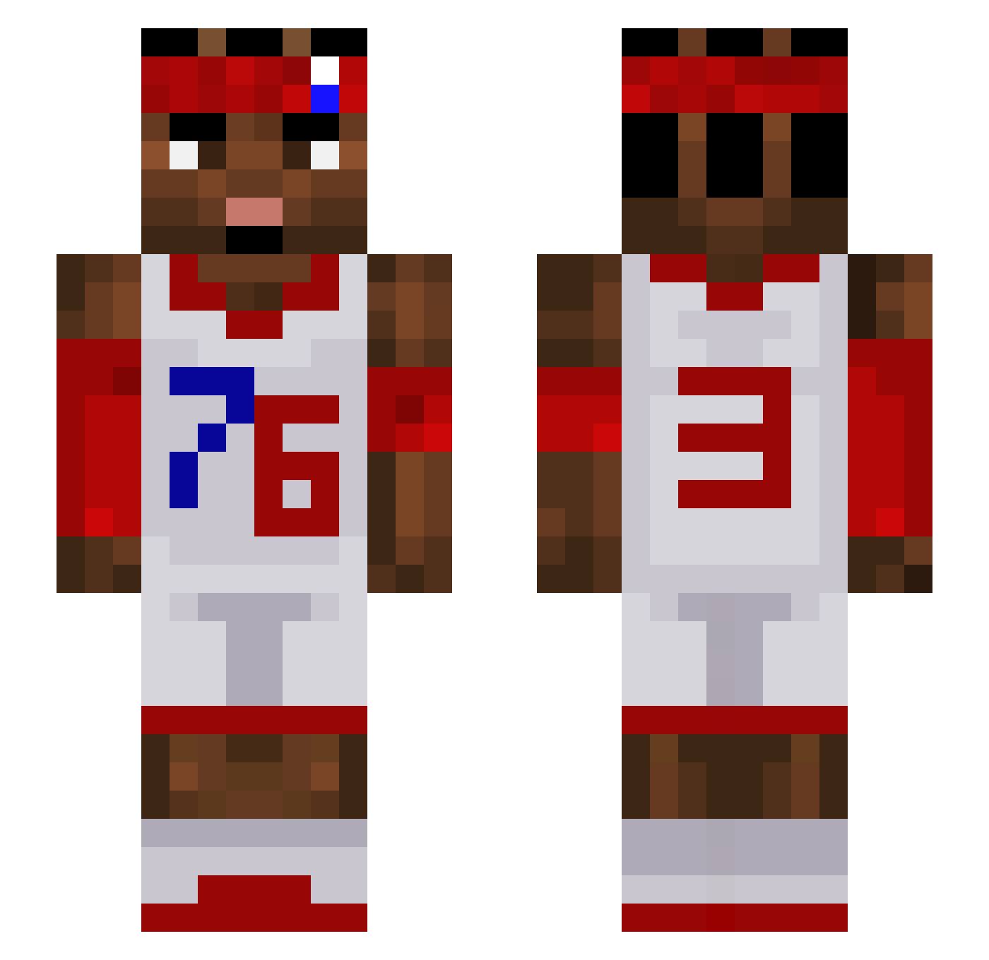 colica Minecraft skin, front and back view