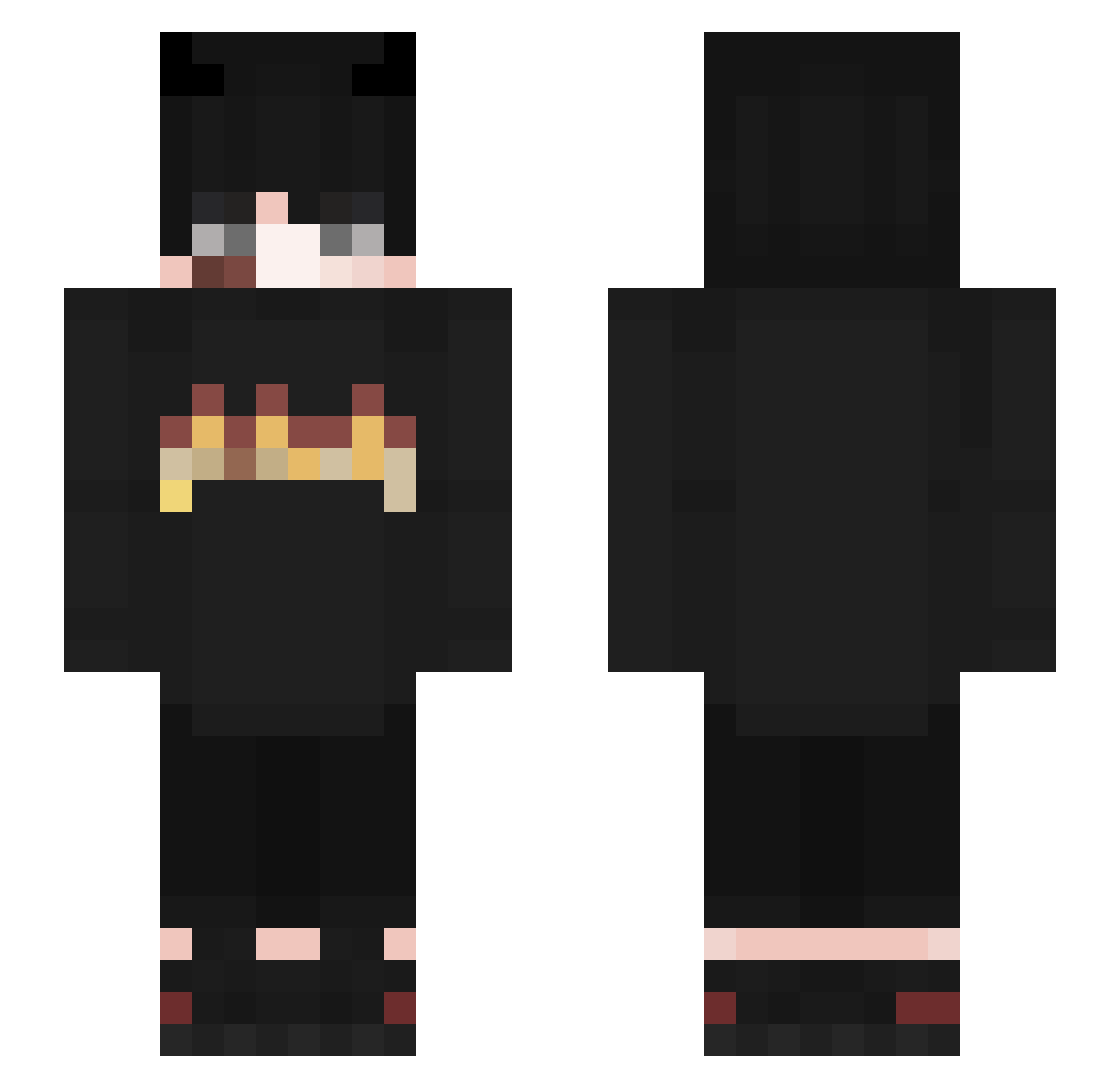 Gallbox_YT Minecraft skin, front and back view