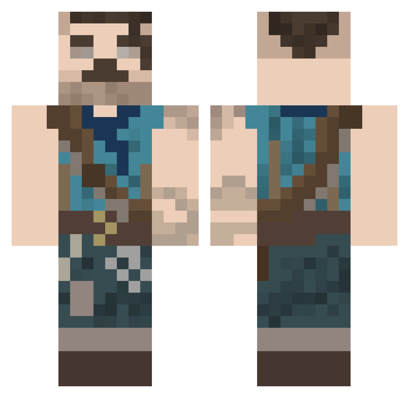Pancakes221 Minecraft skin, front and back view