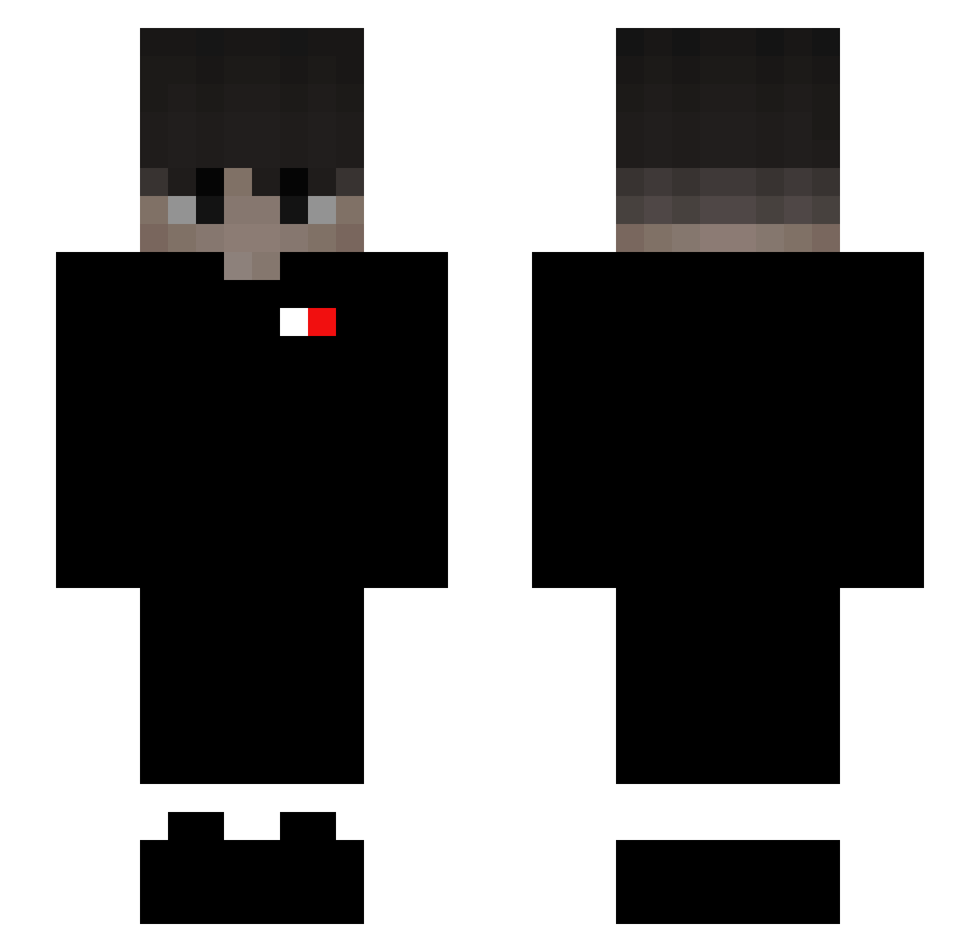 xRichi Minecraft skin, front and back view