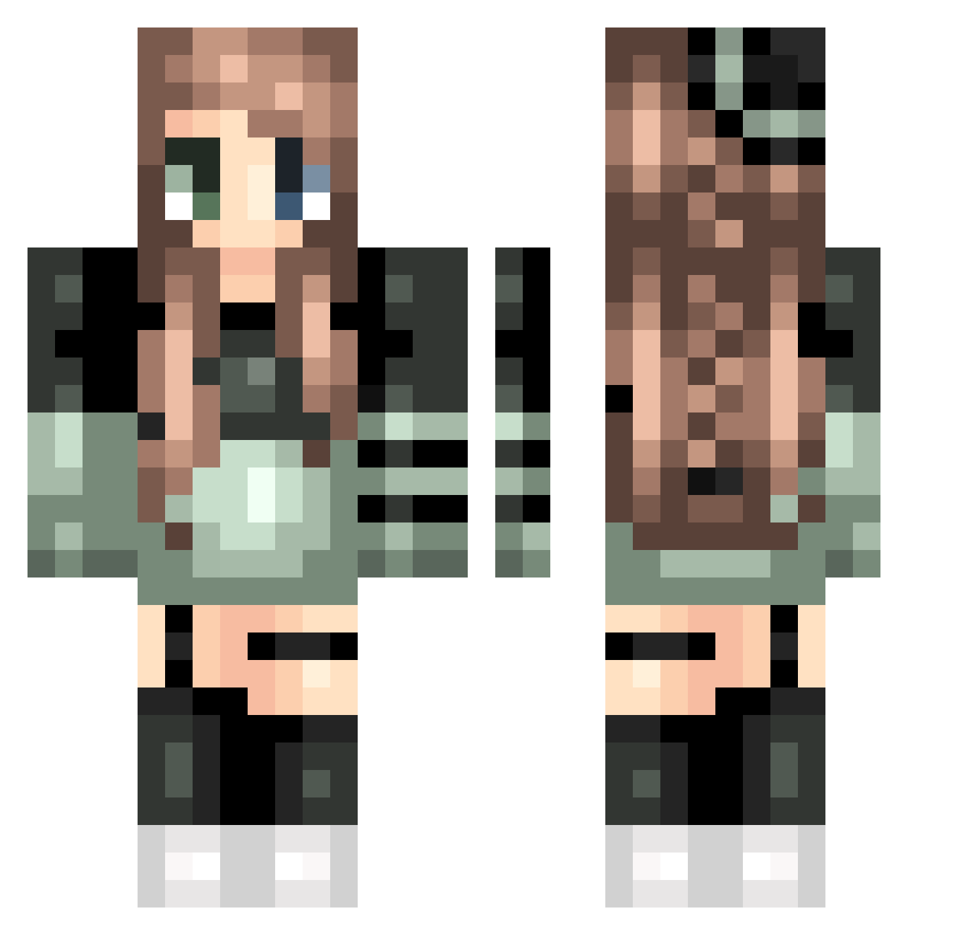 YodelingCookie Minecraft skin, front and back view