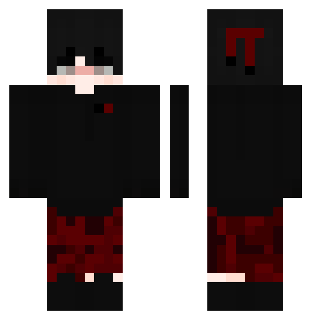 PryzReqho Minecraft skin, front and back view