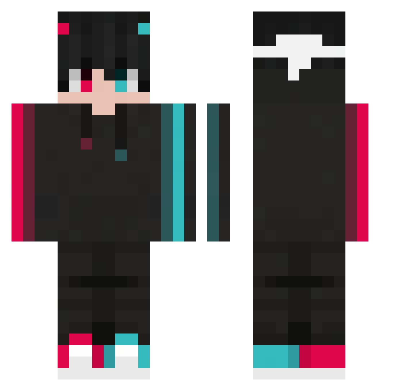 Npziin Minecraft skin, front and back view