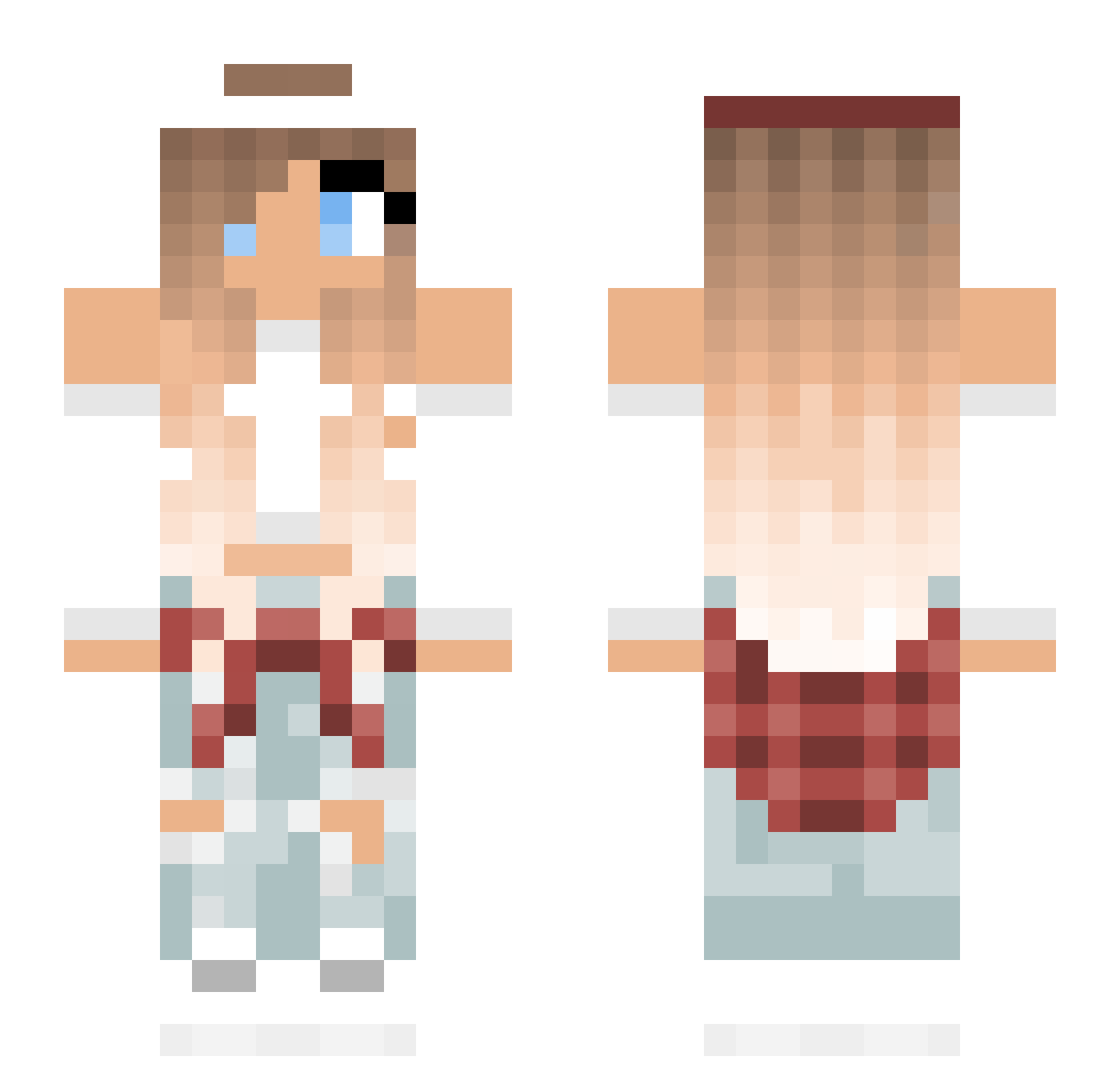 Schrage Minecraft skin, front and back view