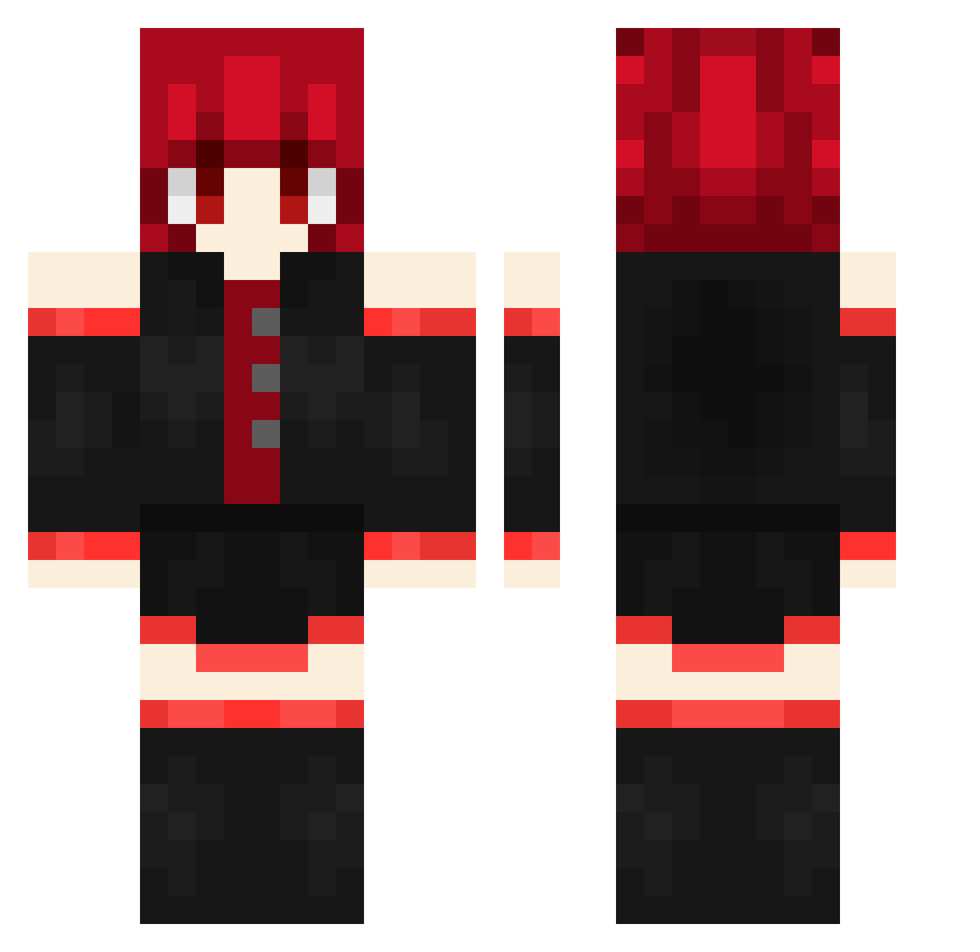 schlent Minecraft skin, front and back view