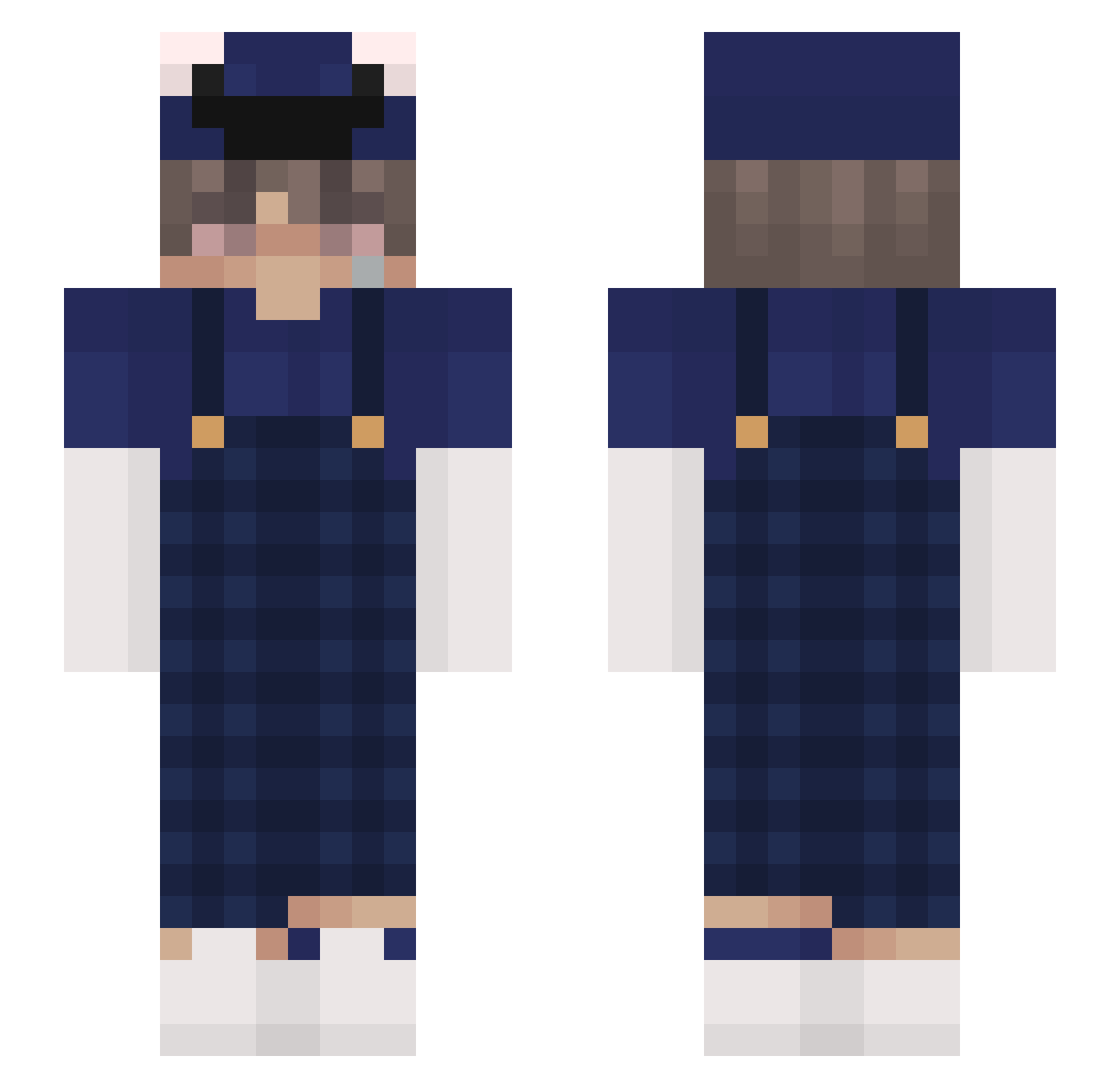 Mezyist Minecraft skin, front and back view