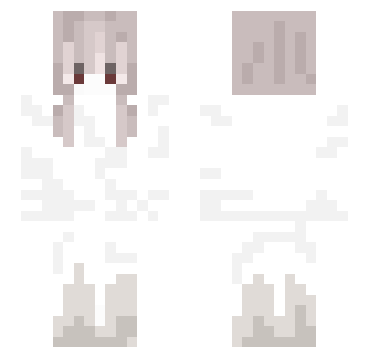 Koseta_tk Minecraft skin, front and back view