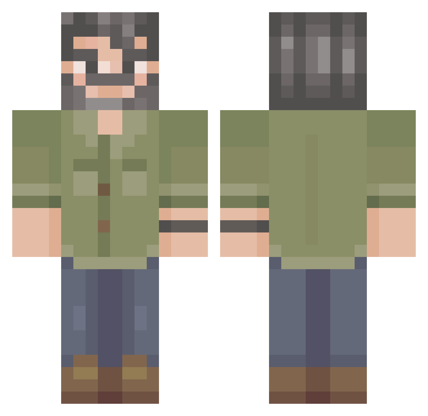 LunAr2804 Minecraft skin, front and back view