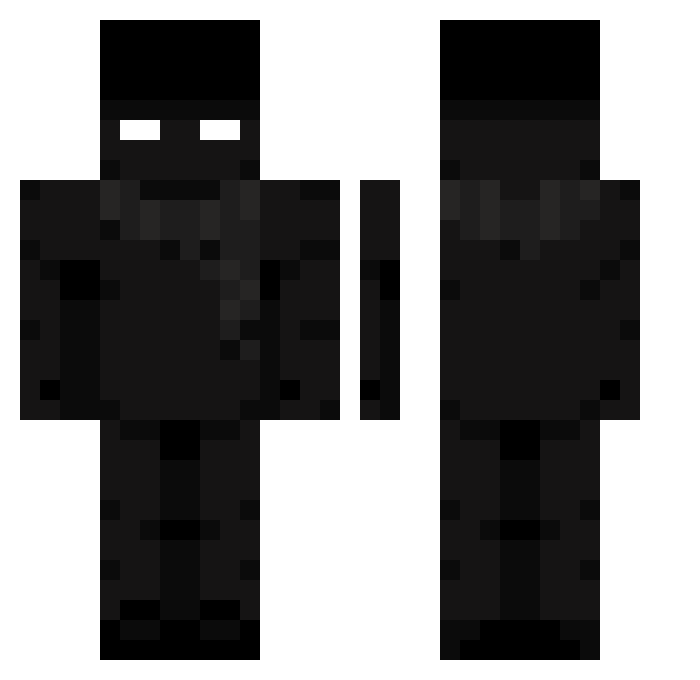 slowdX Minecraft skin, front and back view
