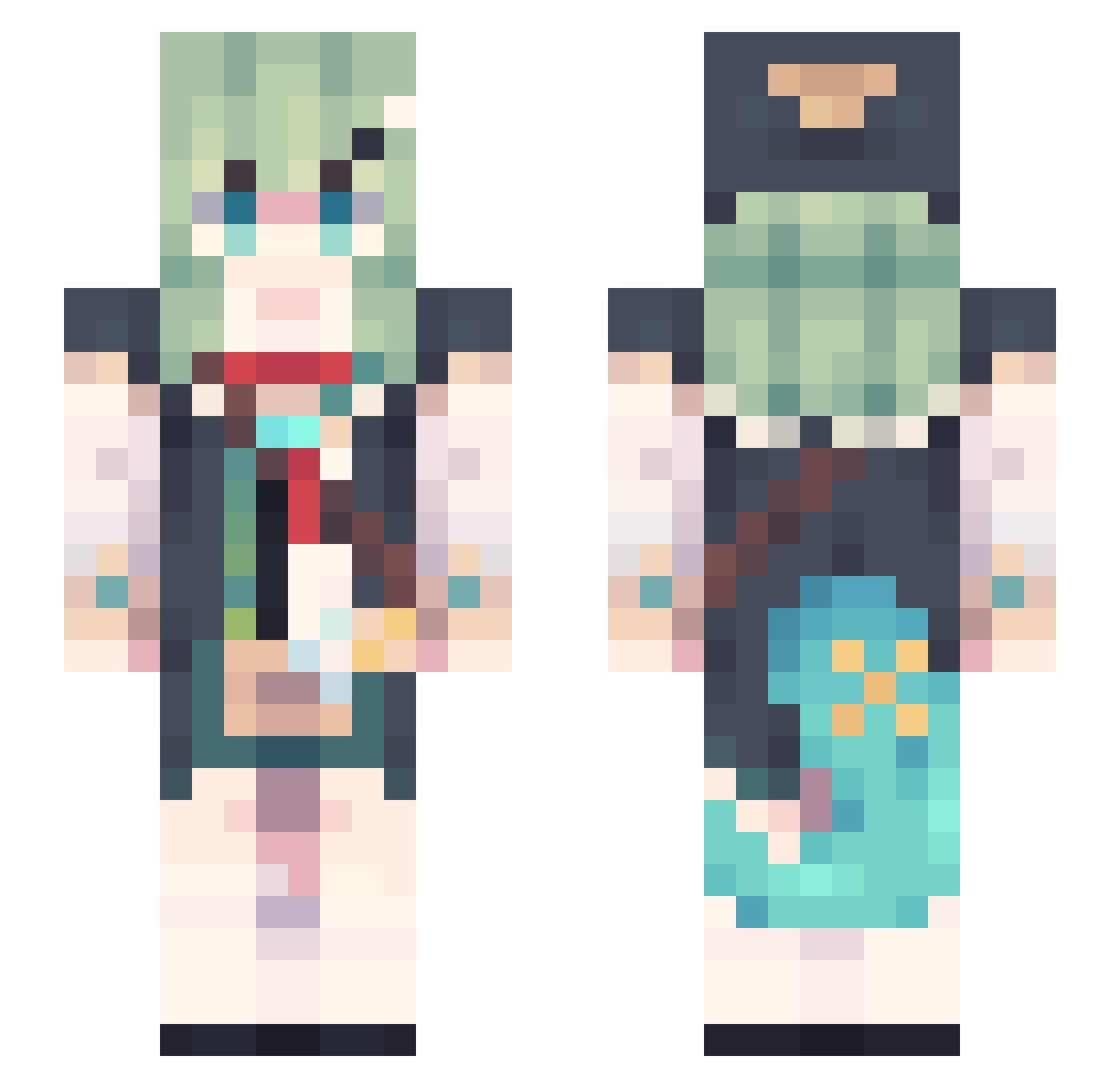 BreacherHua Minecraft skin, front and back view