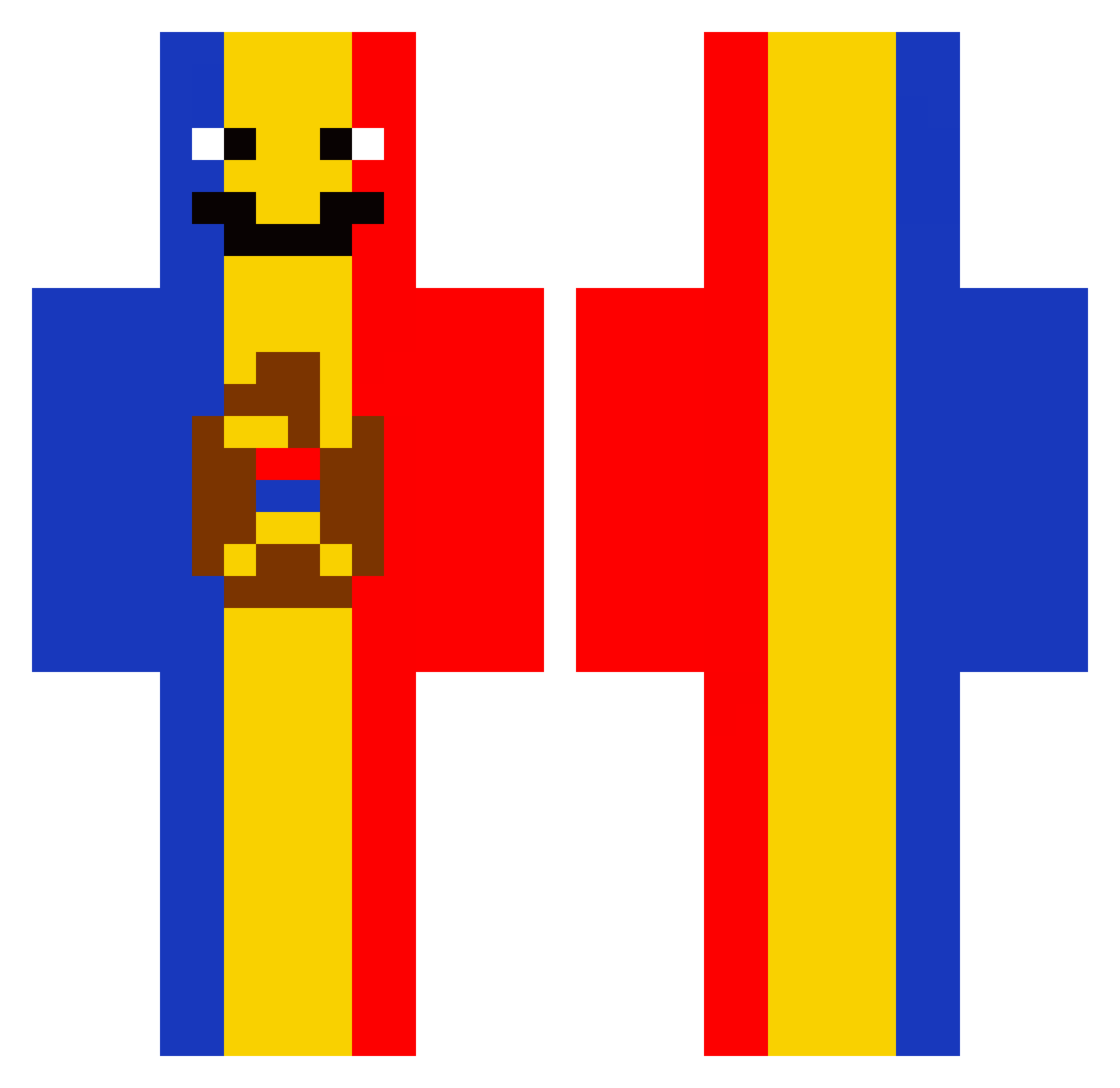 ZigandinMoldova Minecraft skin, front and back view