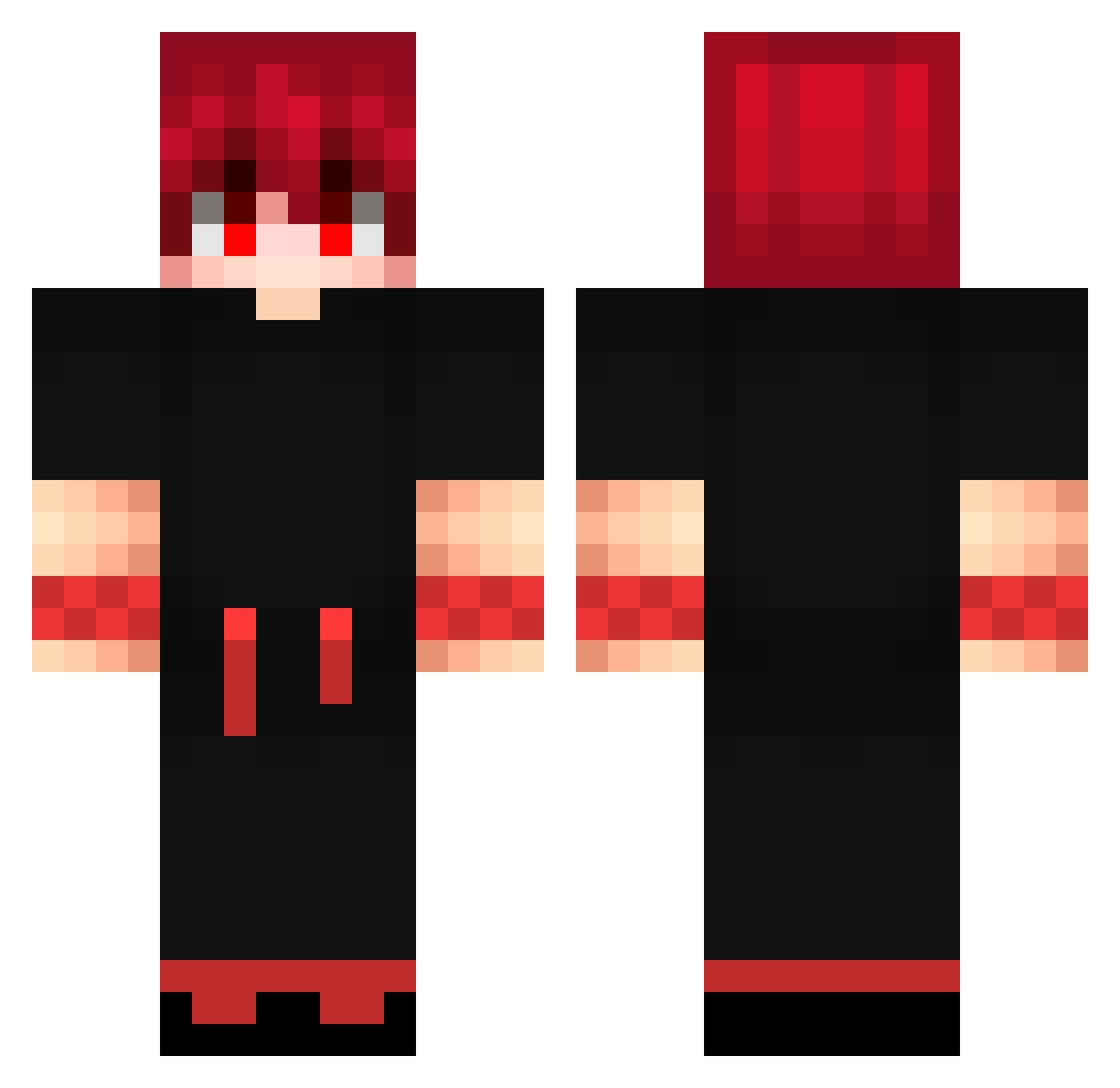 xxnxeo Minecraft skin, front and back view