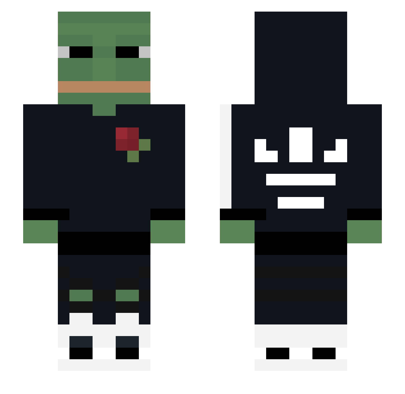 polkaudot Minecraft skin, front and back view