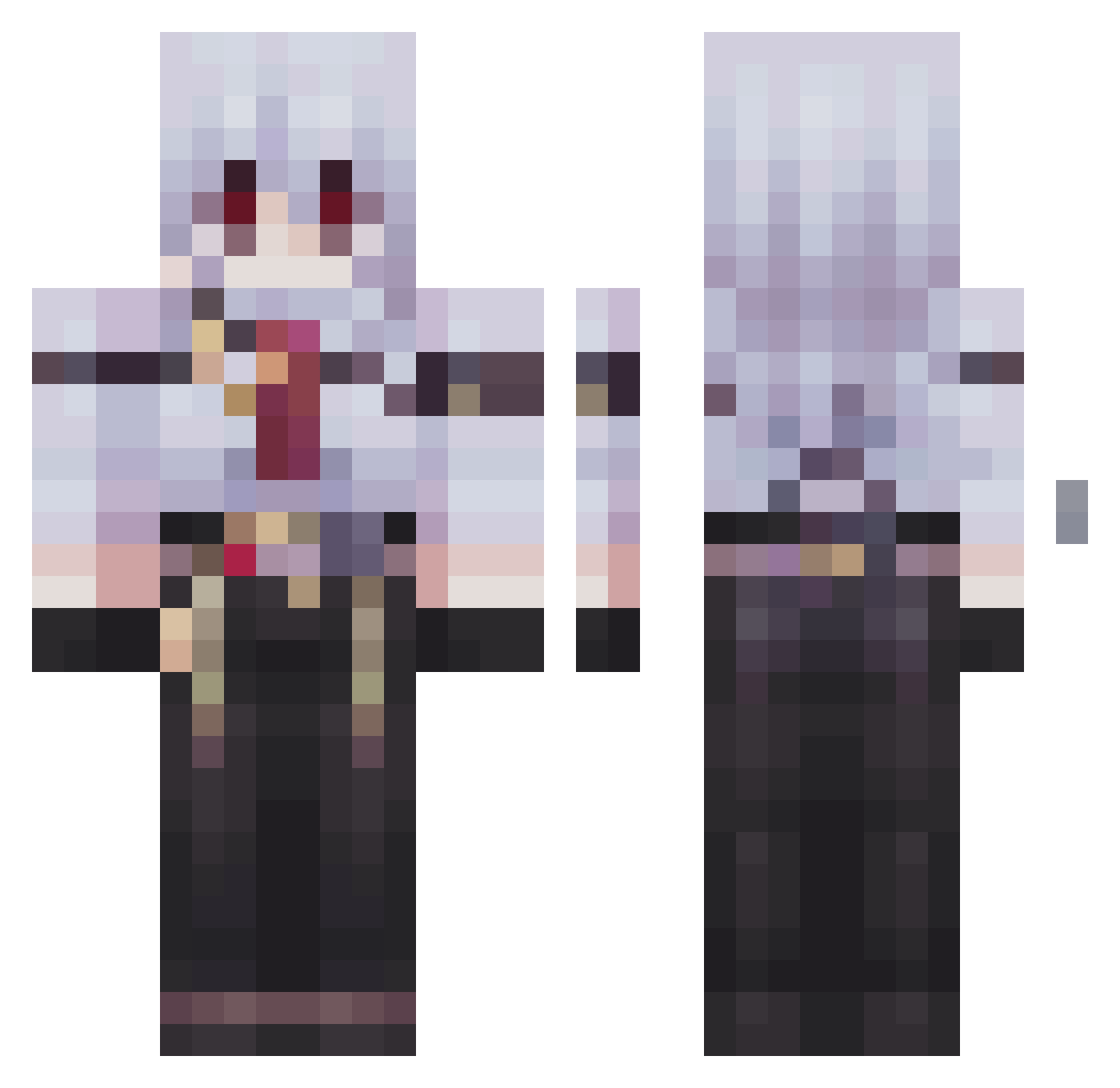 UPenance Minecraft skin, front and back view