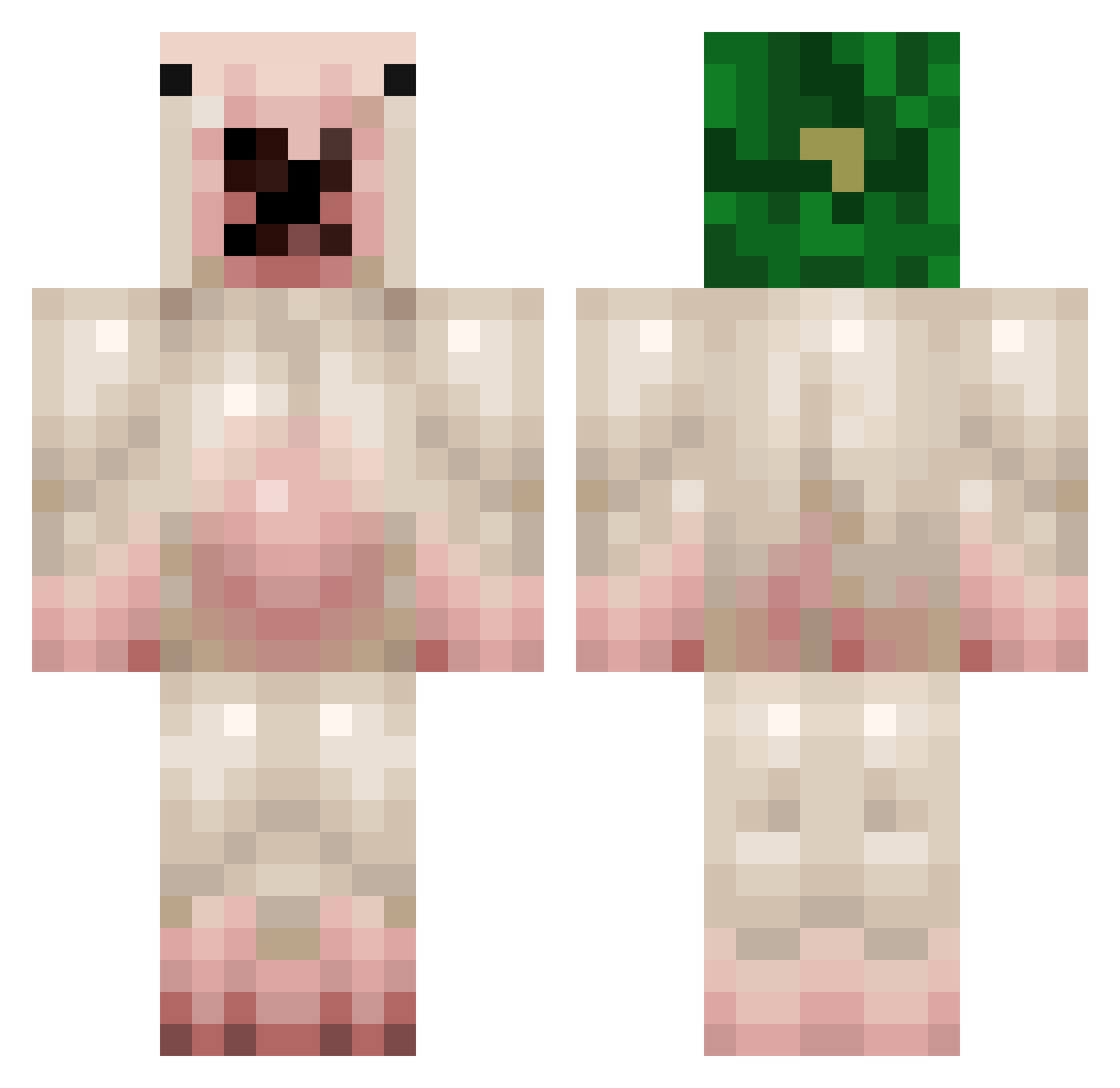 TeoUHC Minecraft skin, front and back view