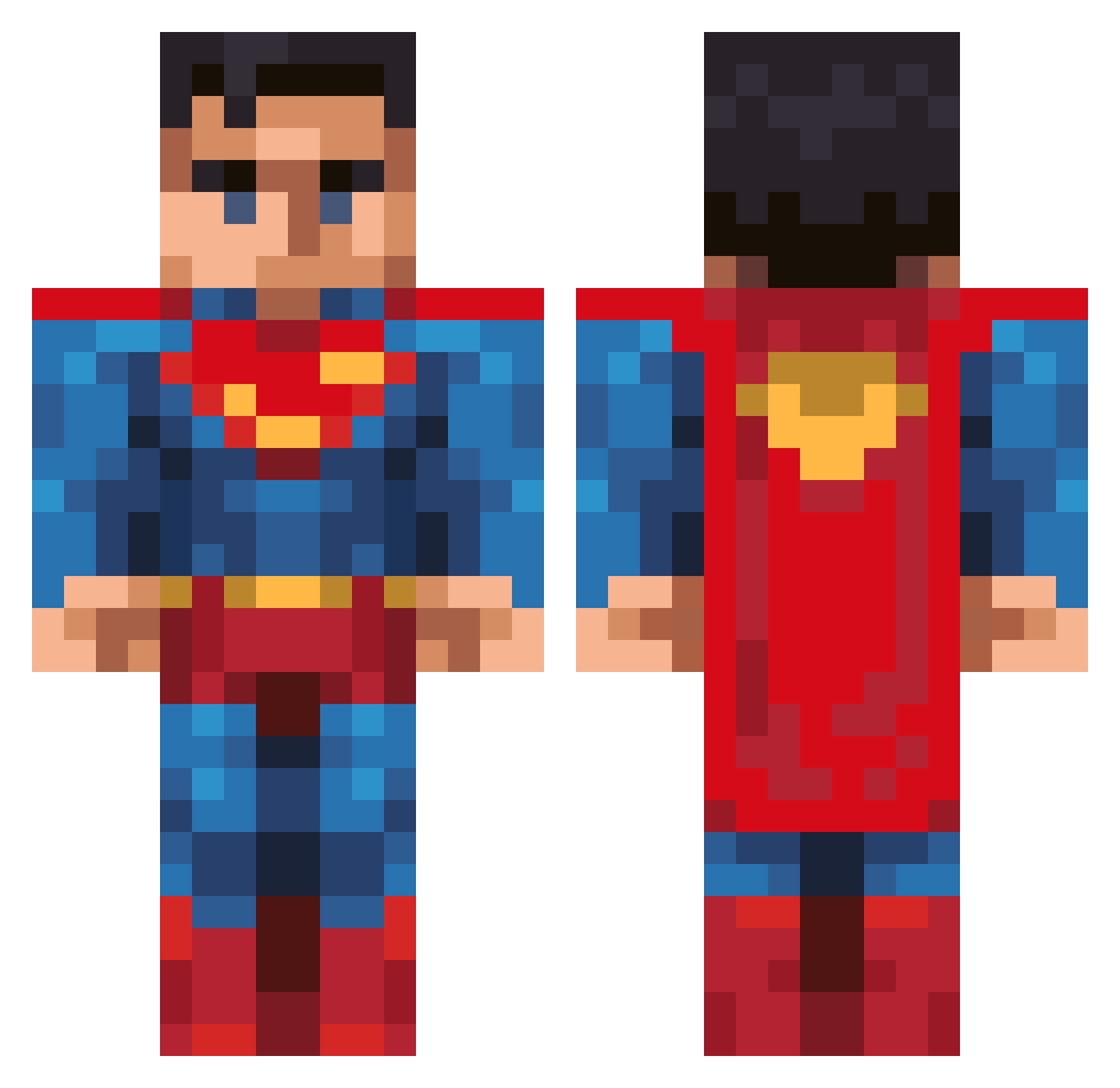 RafCio120 Minecraft skin, front and back view