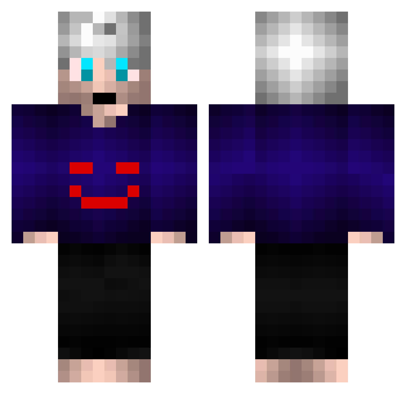 ryanxzz Minecraft skin, front and back view