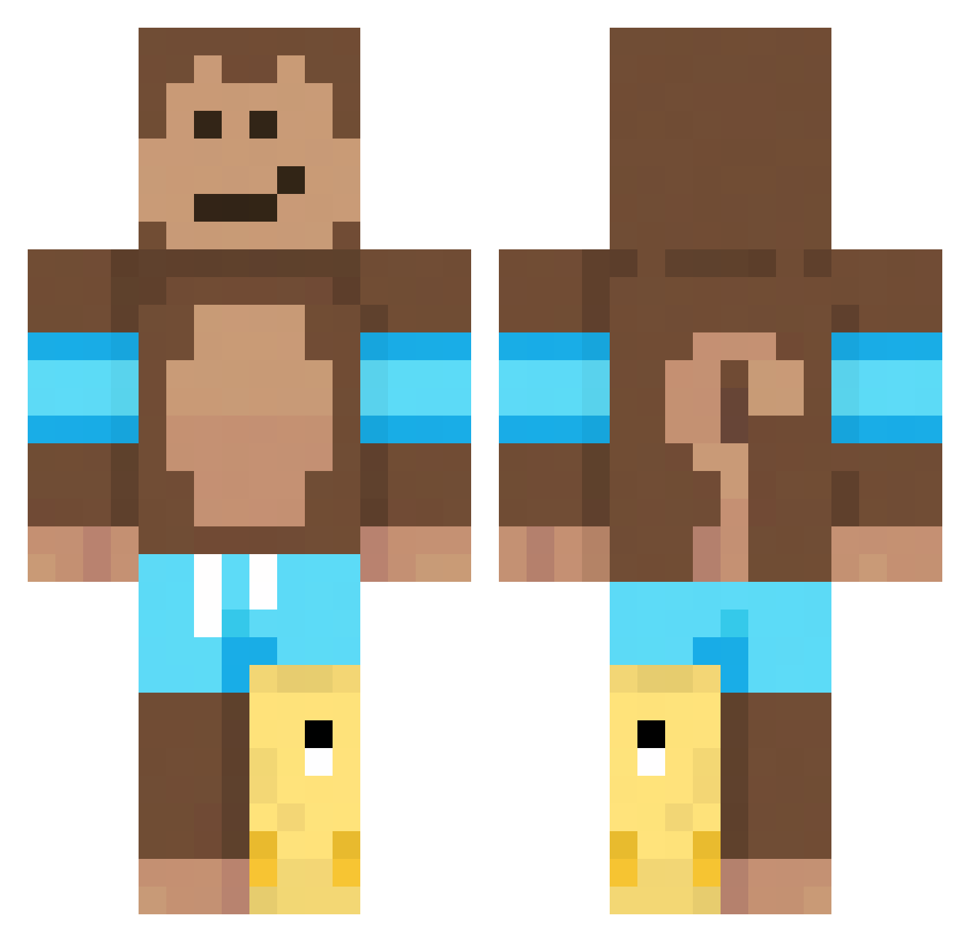 starredmc Minecraft skin, front and back view