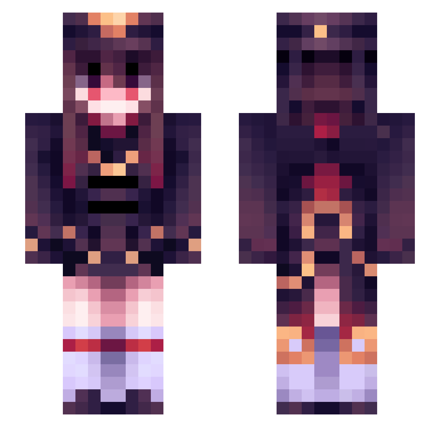 Zova17_ Minecraft skin, front and back view