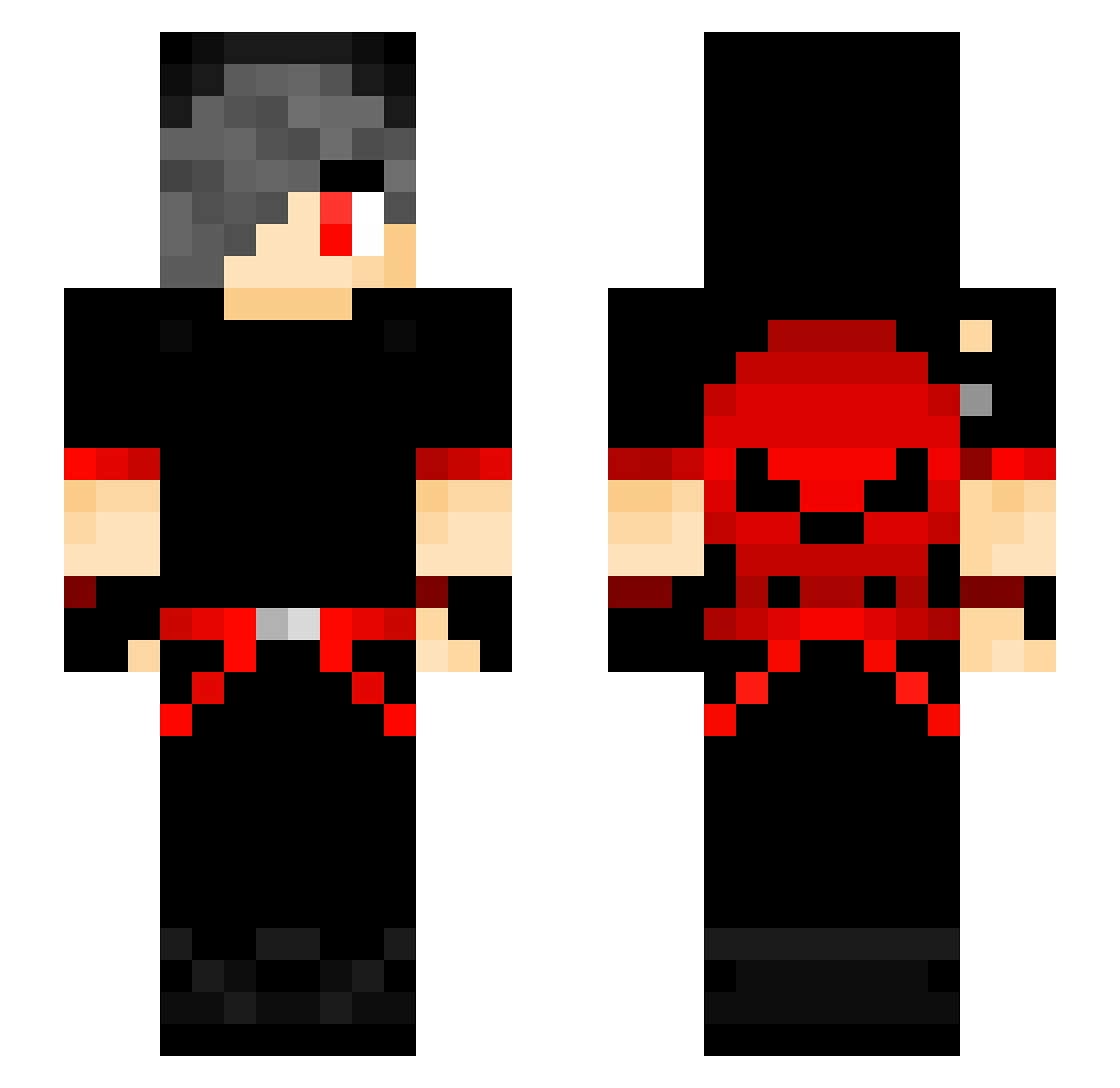 R4IINN Minecraft skin, front and back view