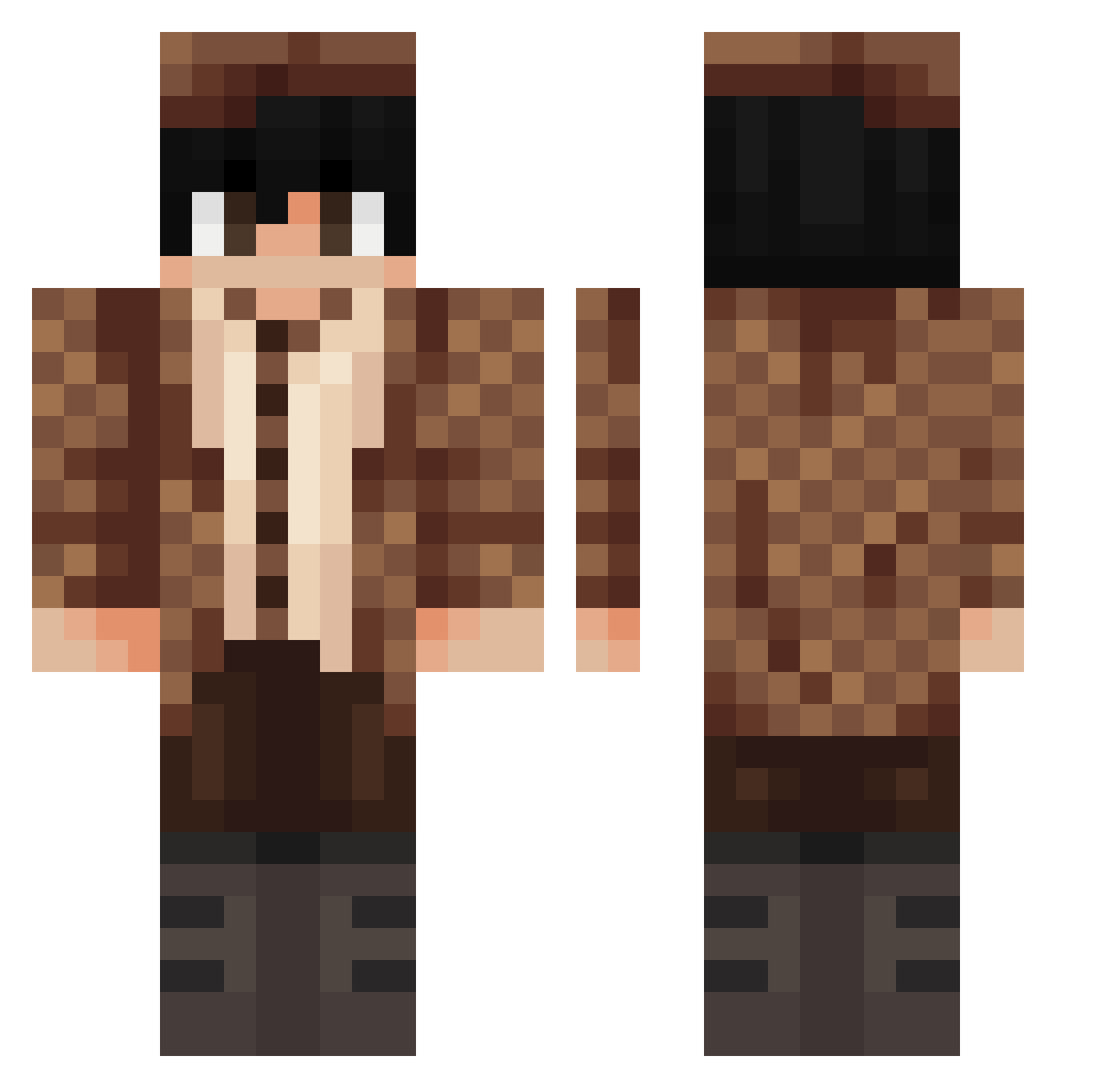 218BC Minecraft skin, front and back view
