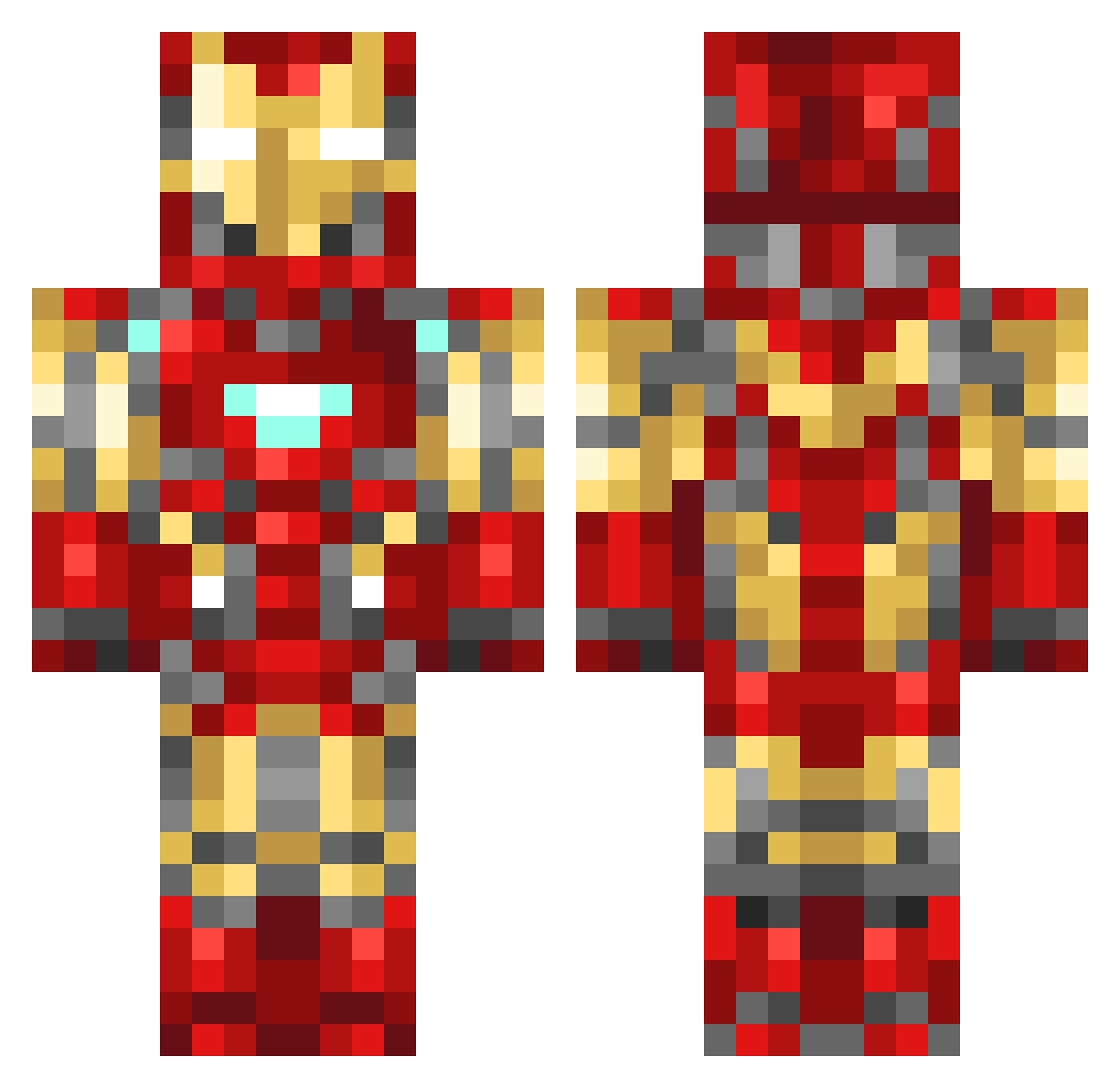 yipari Minecraft skin, front and back view