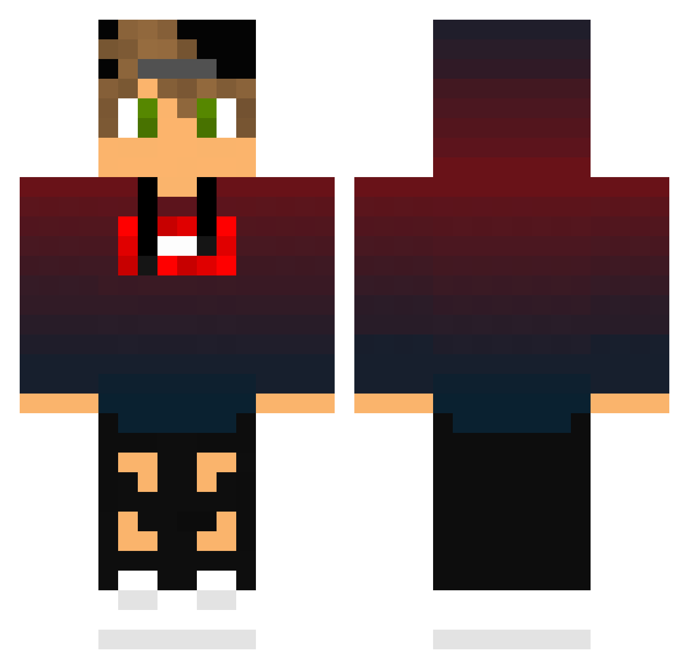 Buum_improbable6 Minecraft skin, front and back view