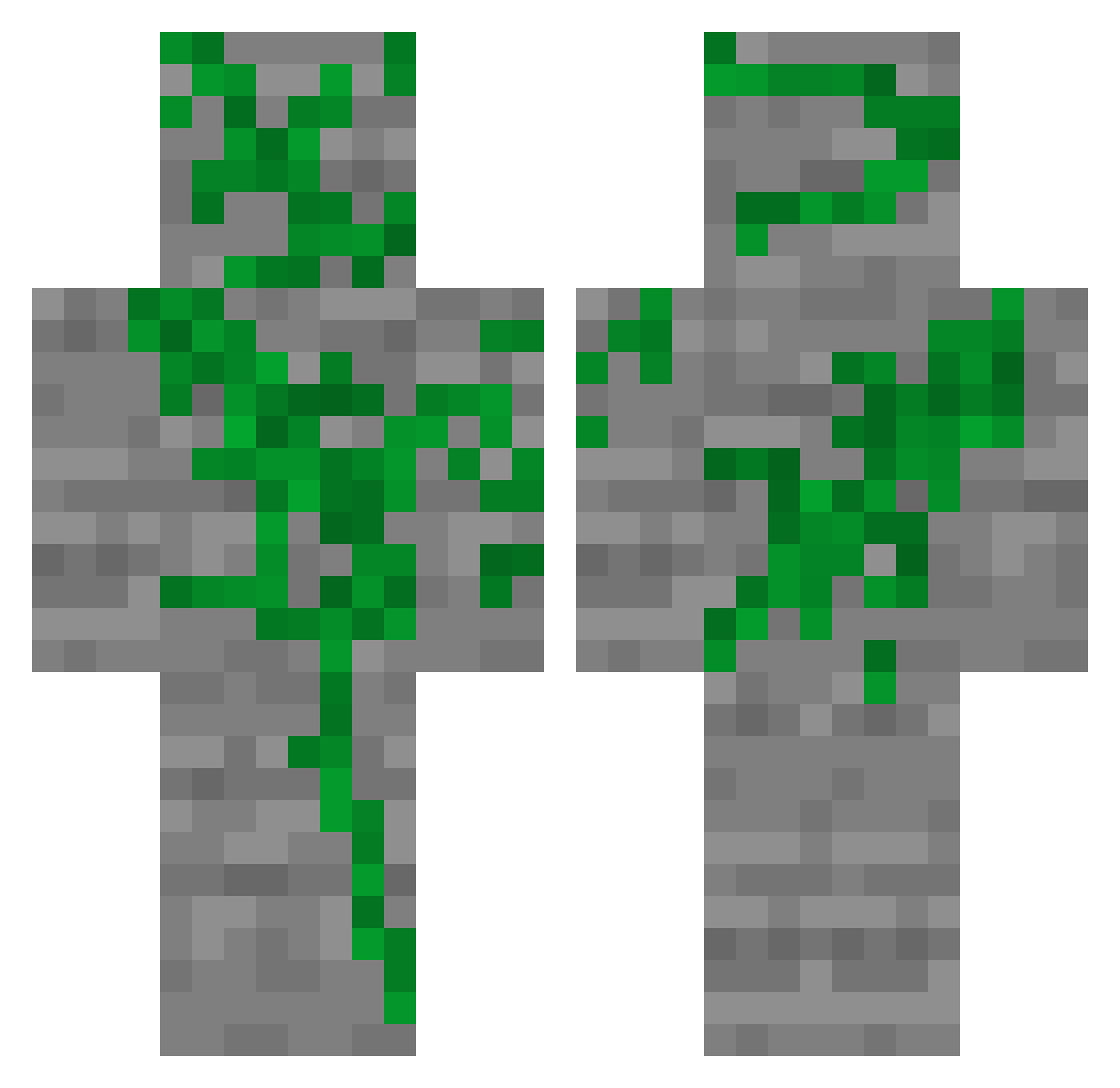 NierMemoria Minecraft skin, front and back view