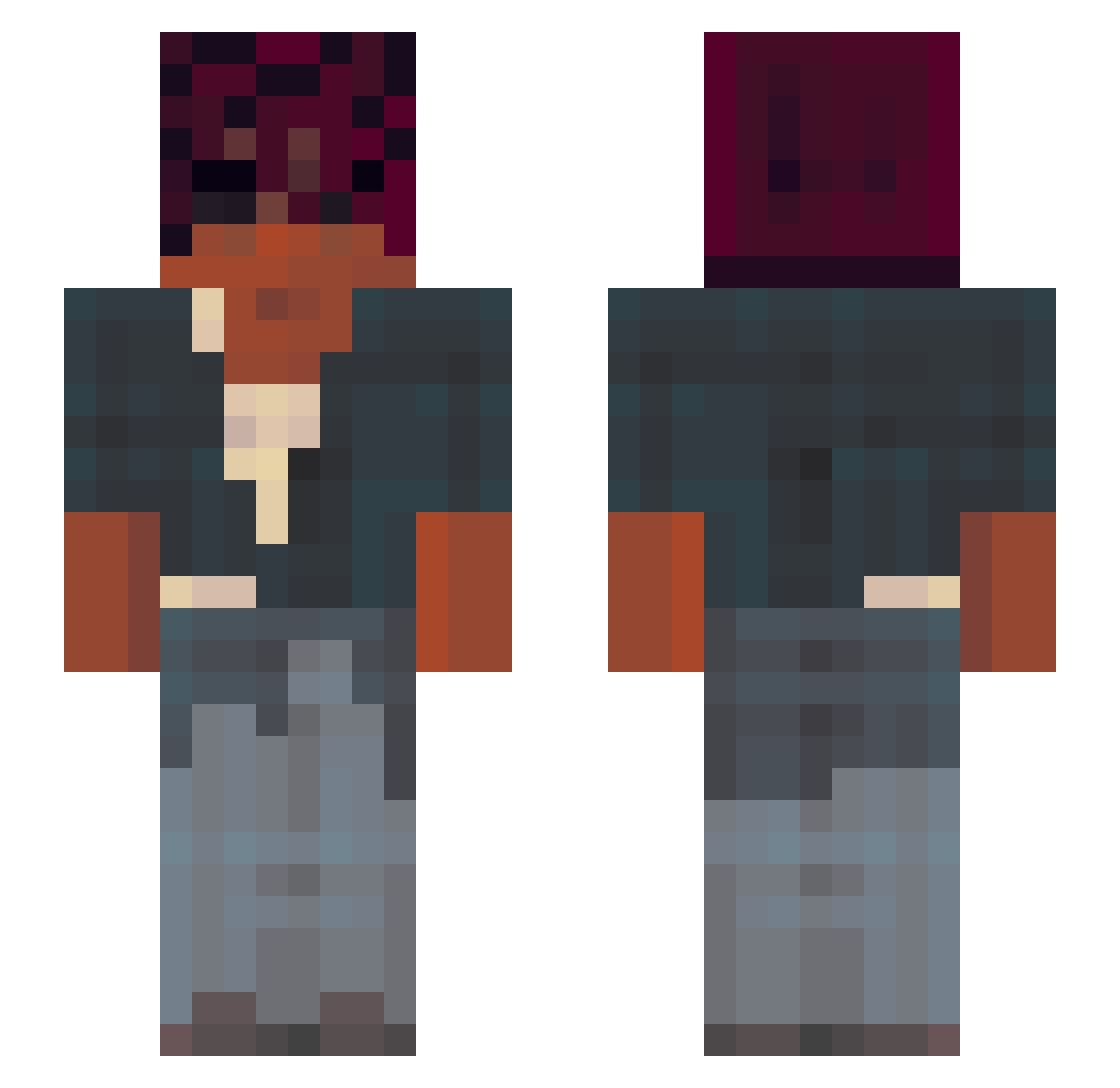 sicklykisses Minecraft skin, front and back view
