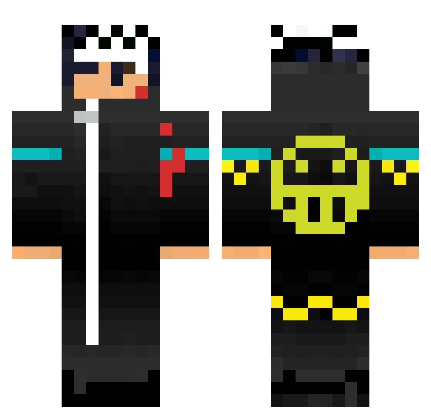 AkumaLr Minecraft skin, front and back view
