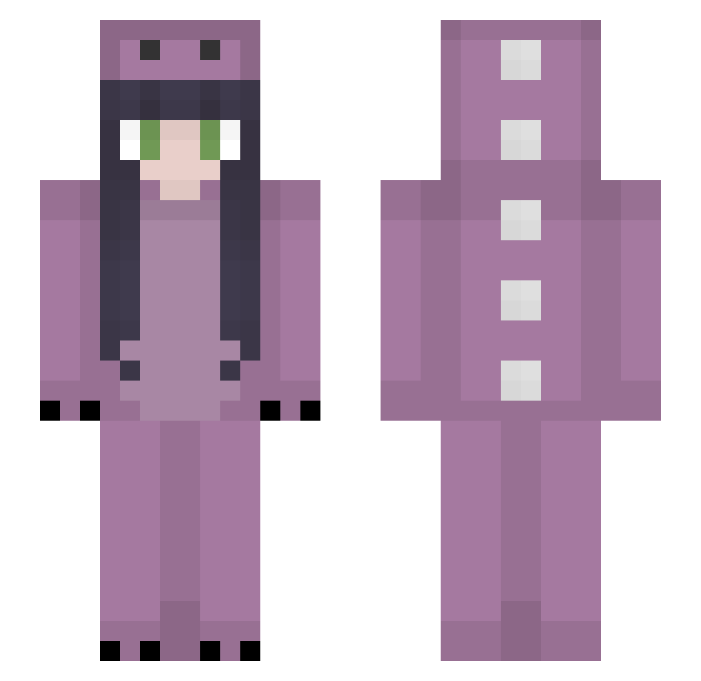 Embers389 Minecraft skin, front and back view