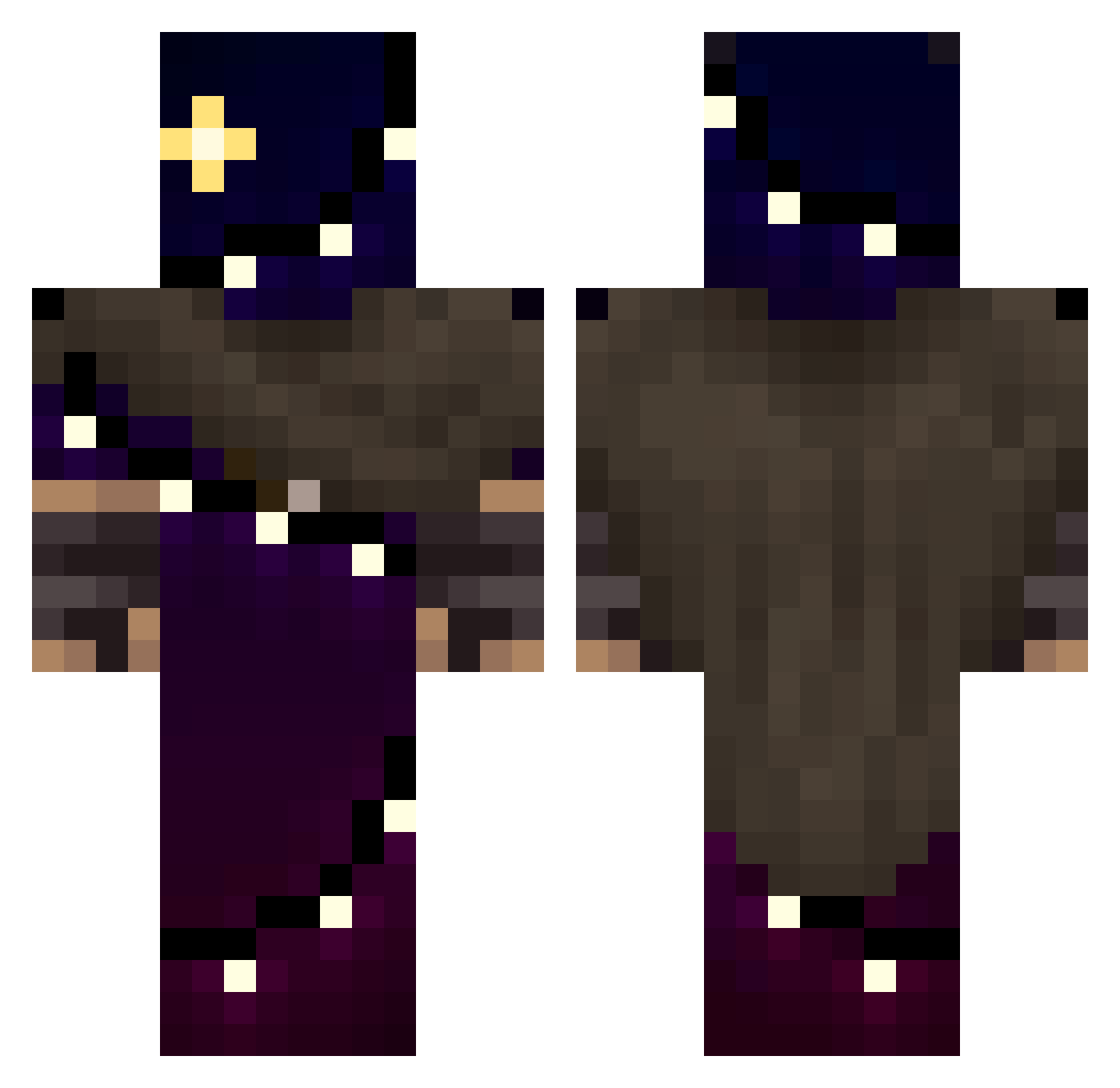GlassCafe Minecraft skin, front and back view