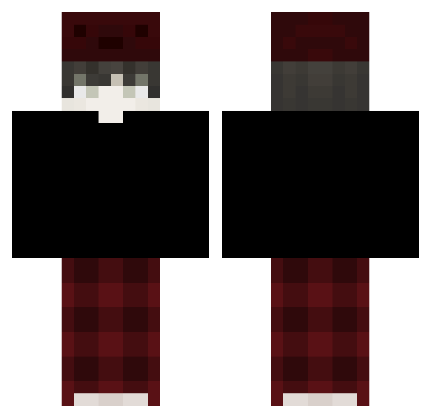 aaaaaha Minecraft skin, front and back view