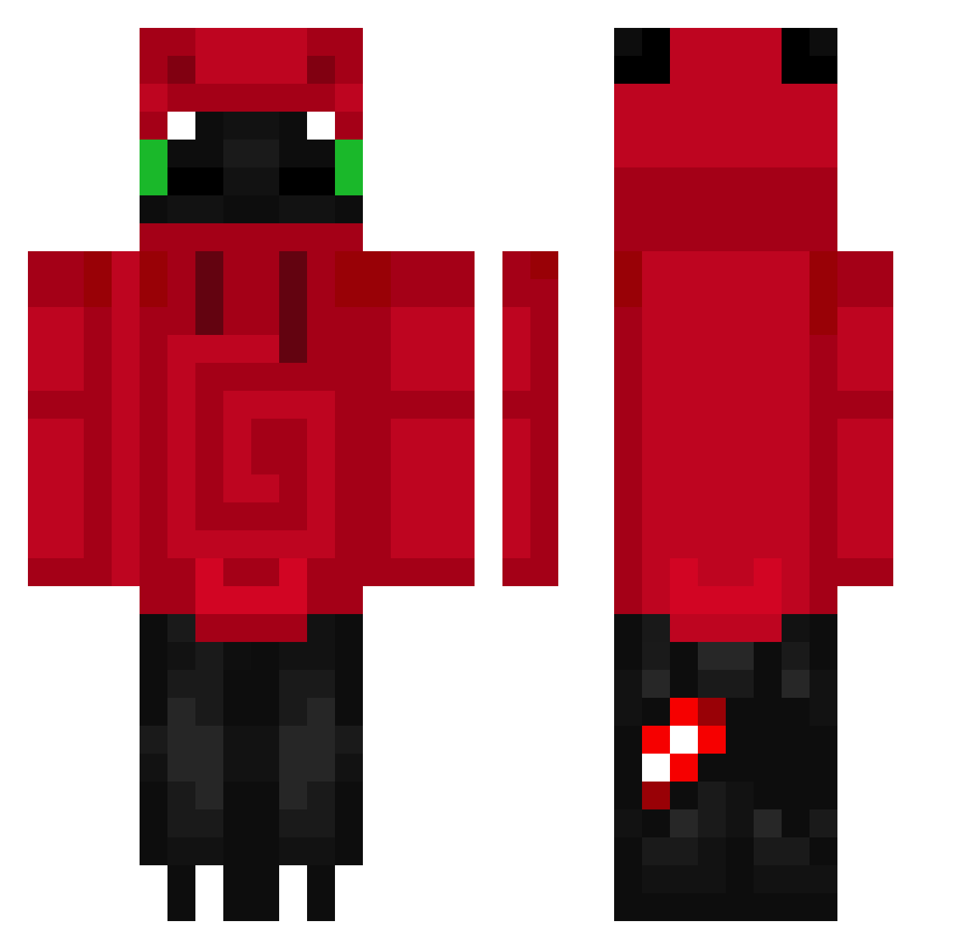 Daniajo Minecraft skin, front and back view