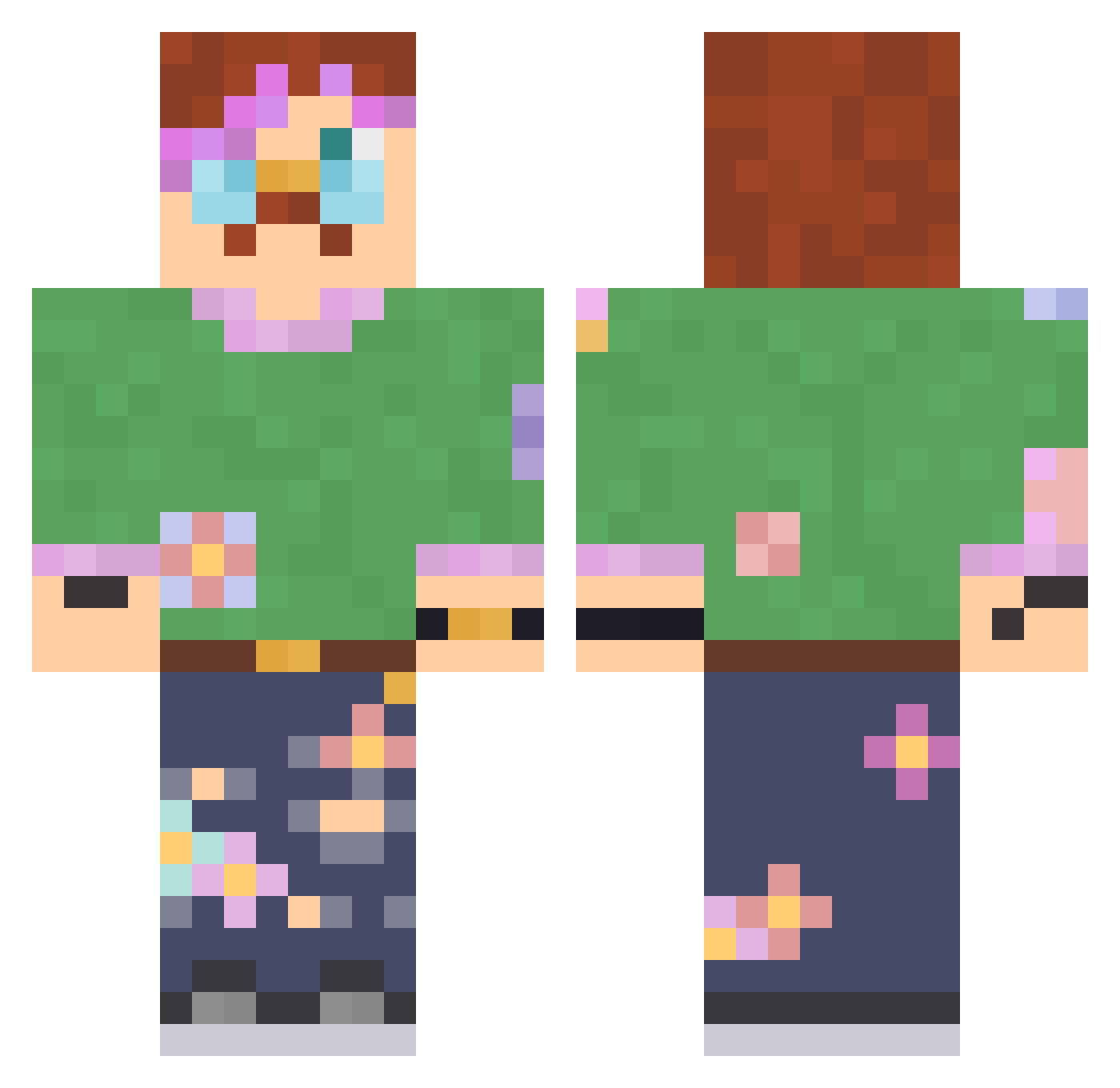 ArtLynn Minecraft skin, front and back view