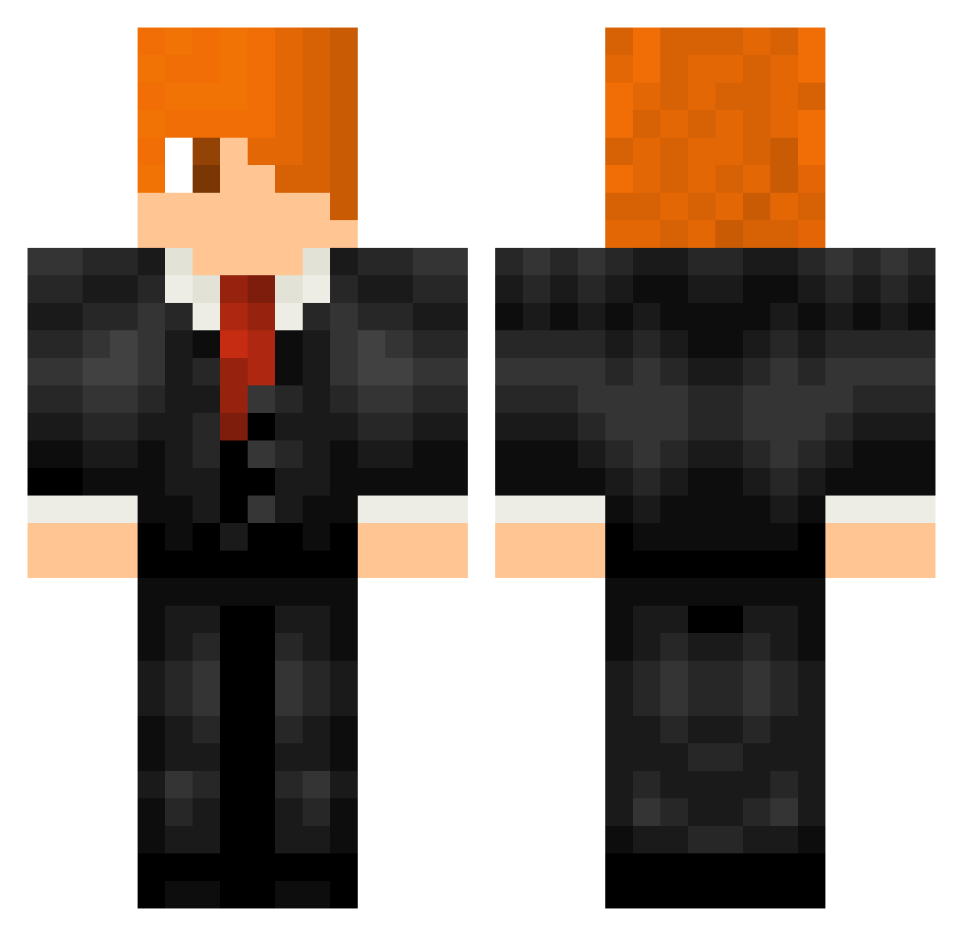 BrianAyoze Minecraft skin, front and back view