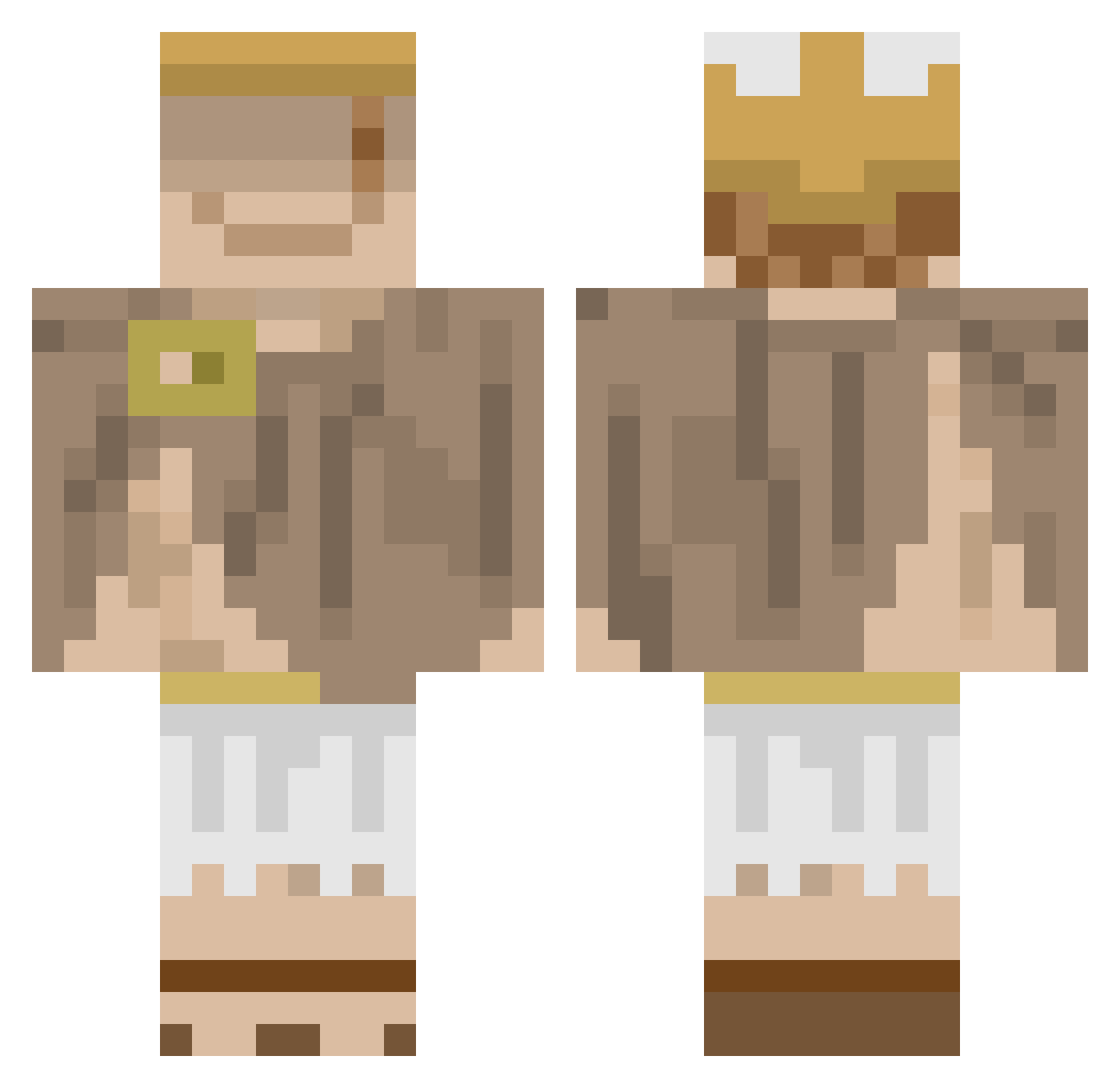 ImVgForReal Minecraft skin, front and back view