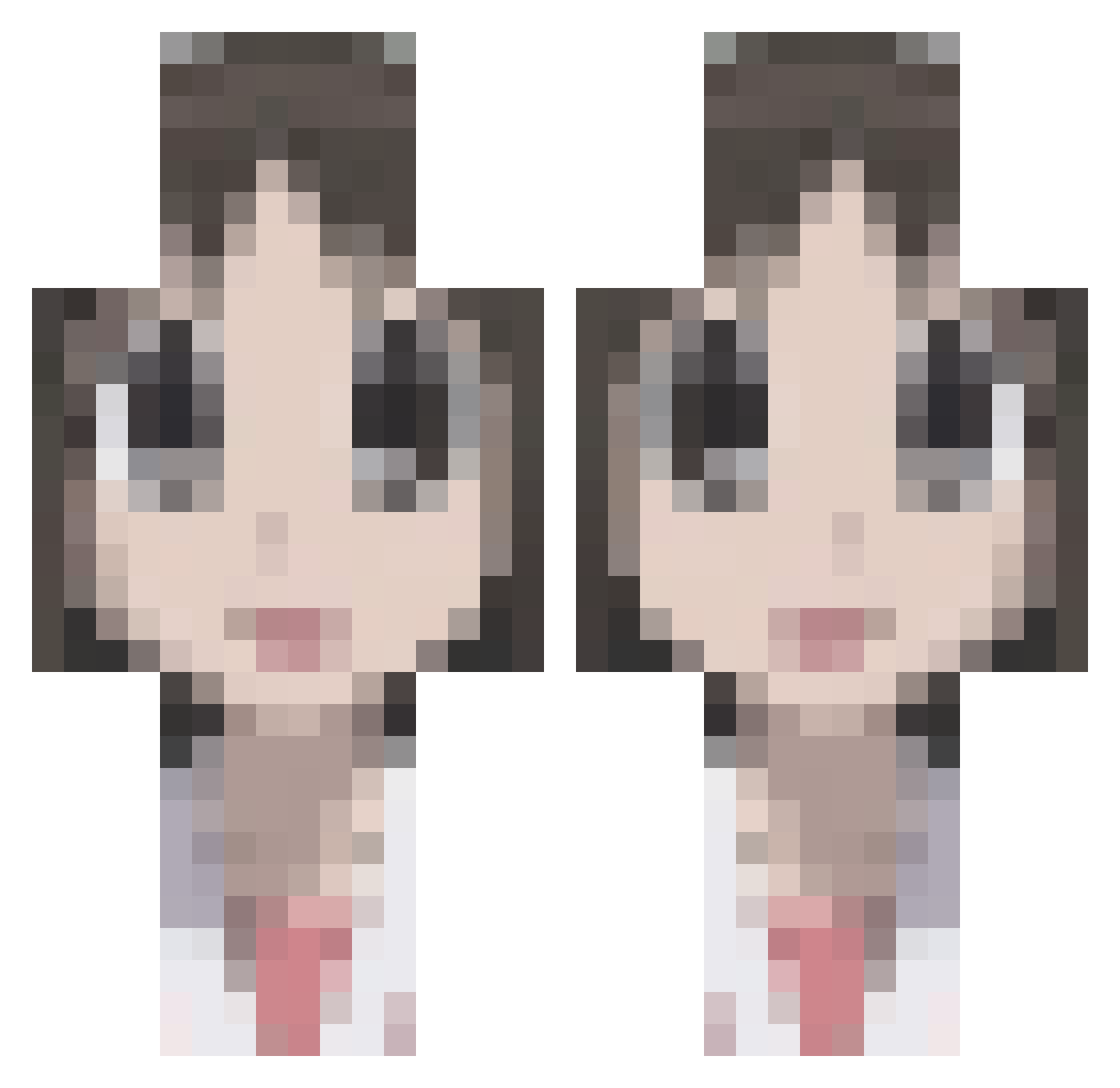 zazaiku Minecraft skin, front and back view