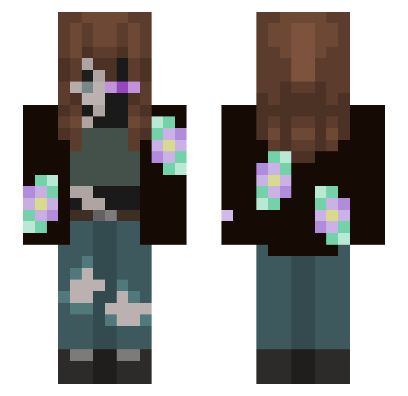 TheBansh33 Minecraft skin, front and back view