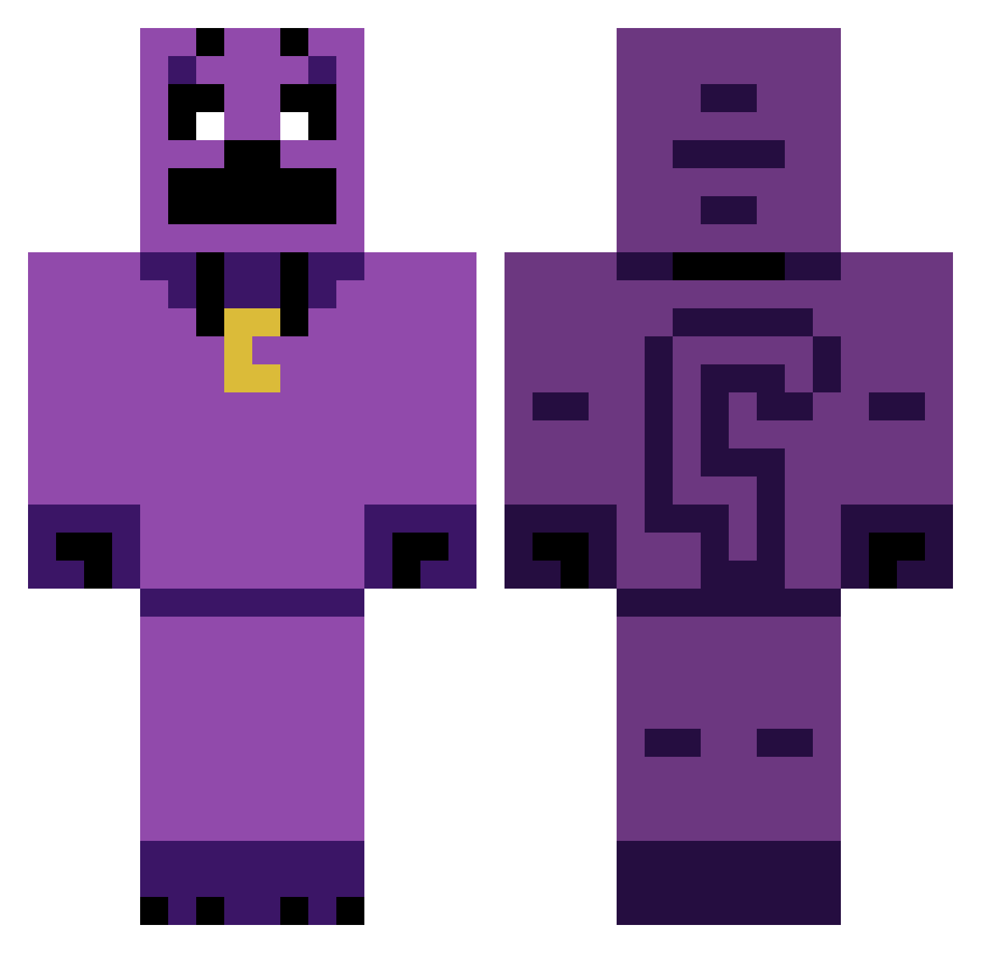 baifox Minecraft skin, front and back view