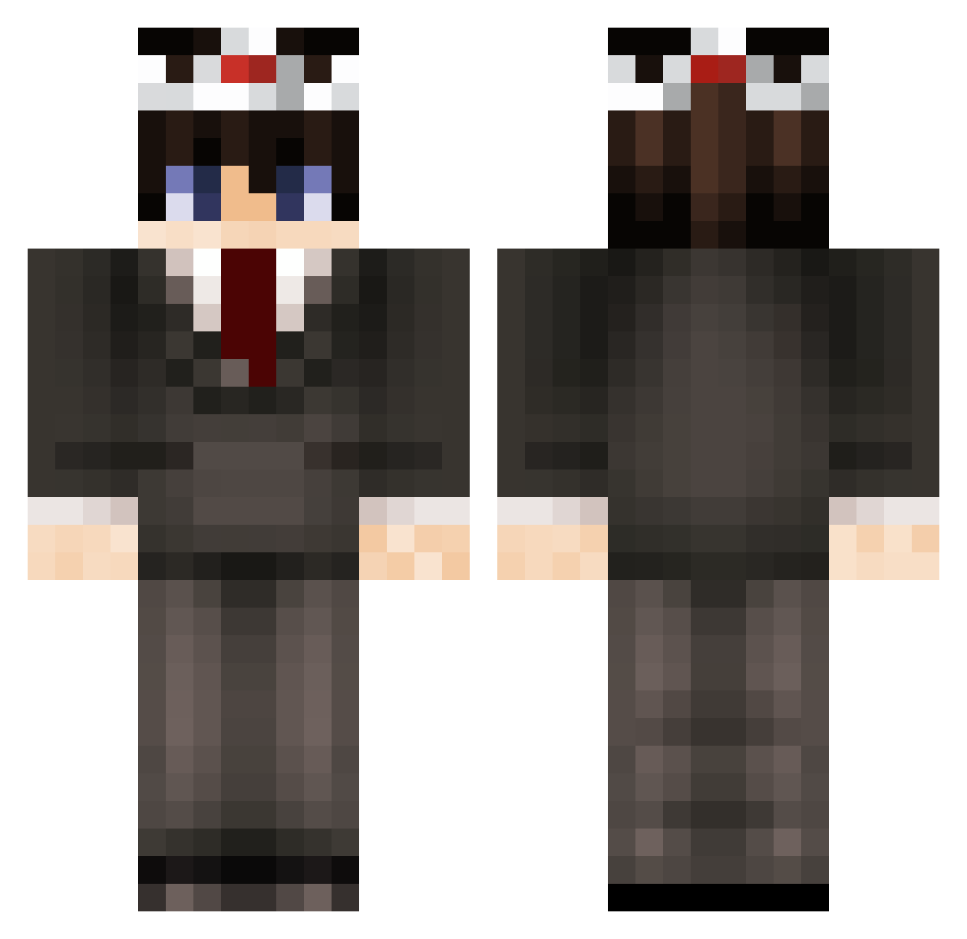 finlemos Minecraft skin, front and back view