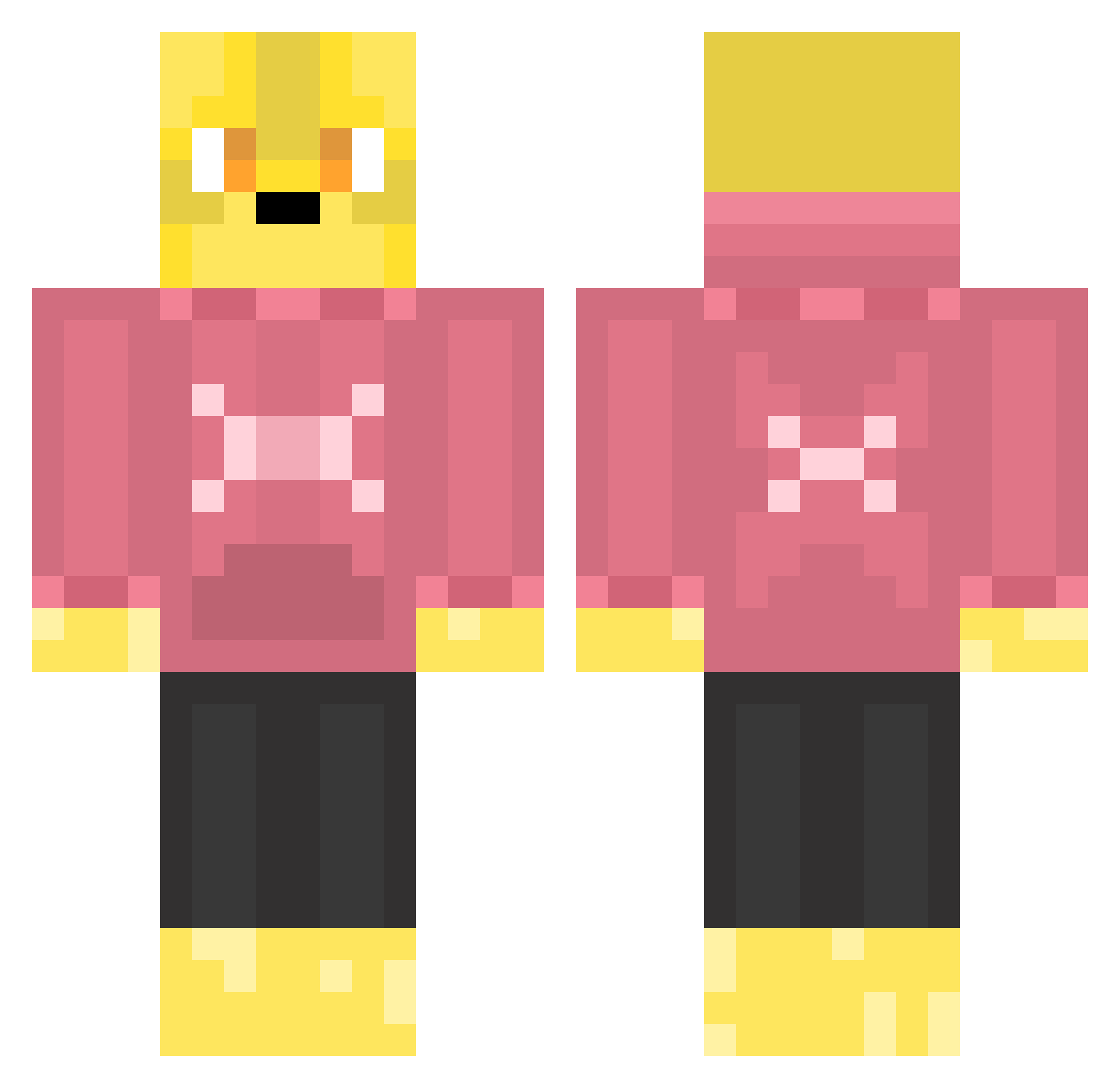 TwitchyTwister Minecraft skin, front and back view