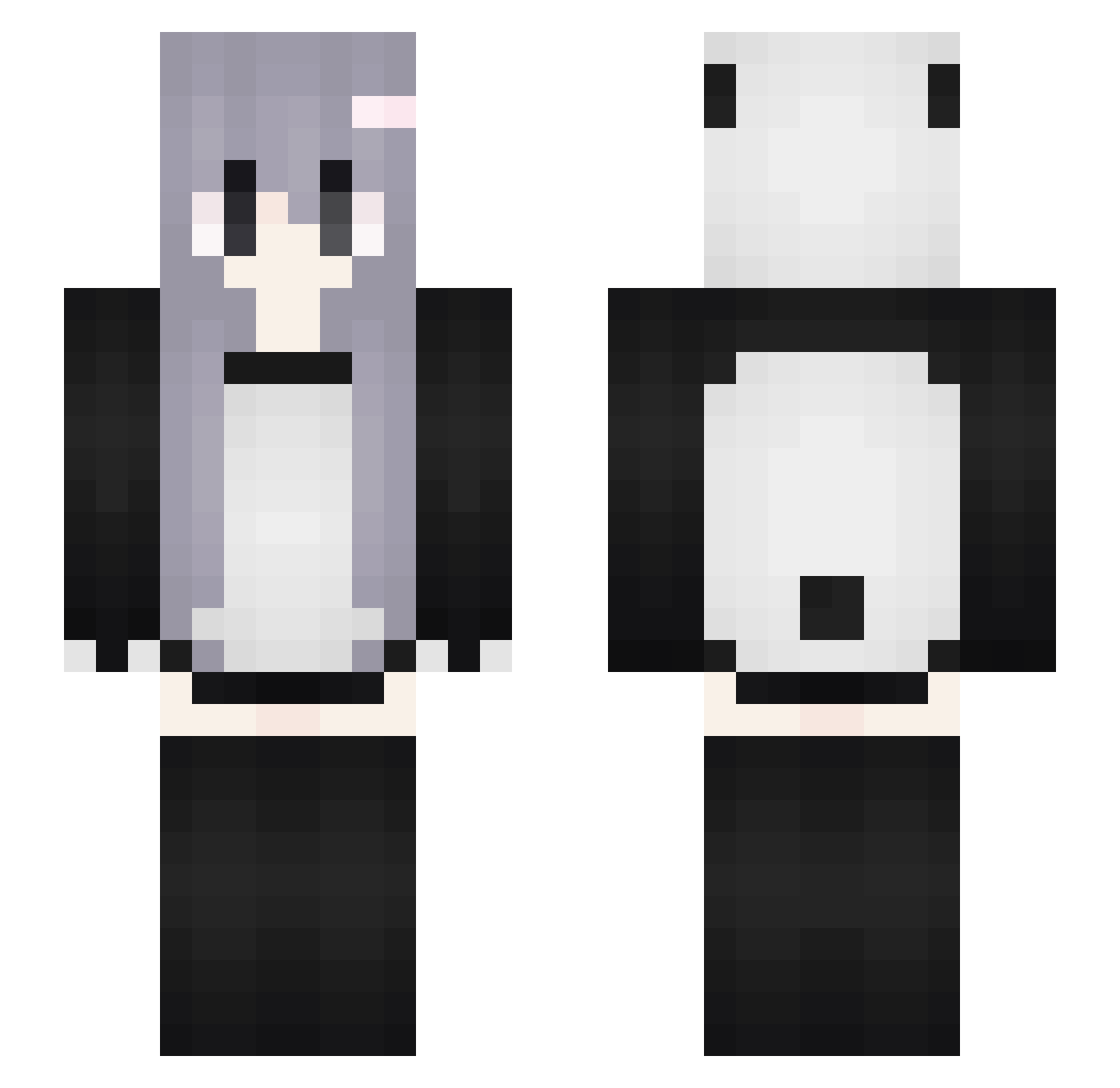 ryzuim Minecraft skin, front and back view