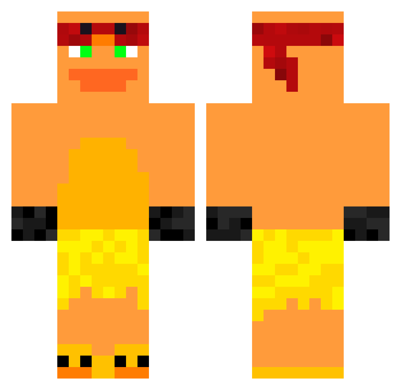 SirSkruffy Minecraft skin, front and back view
