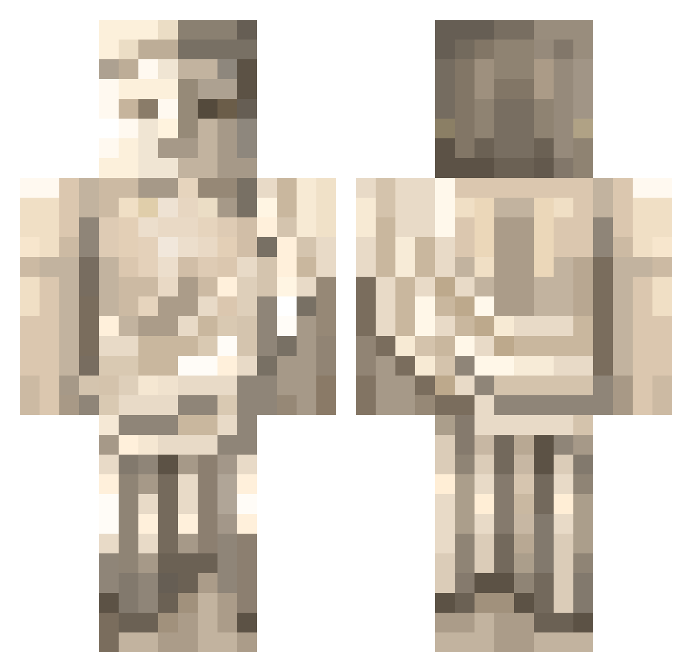 kLnt Minecraft skin, front and back view