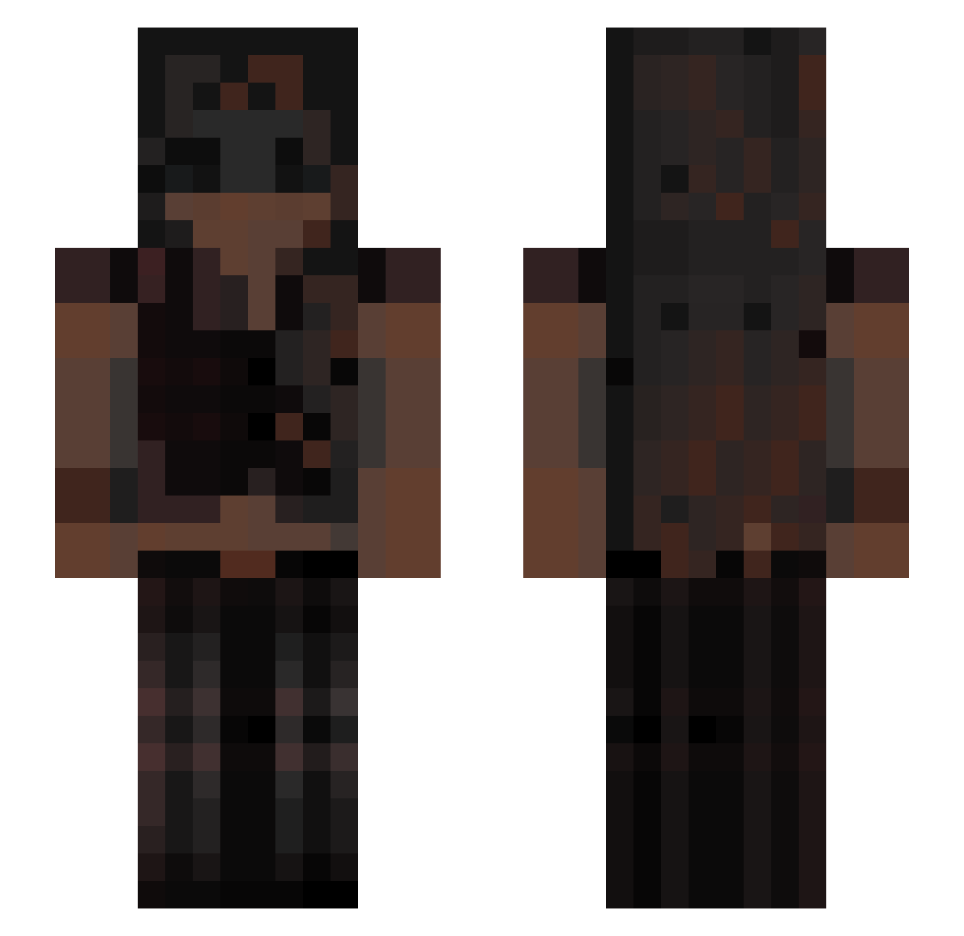 gloobed Minecraft skin, front and back view