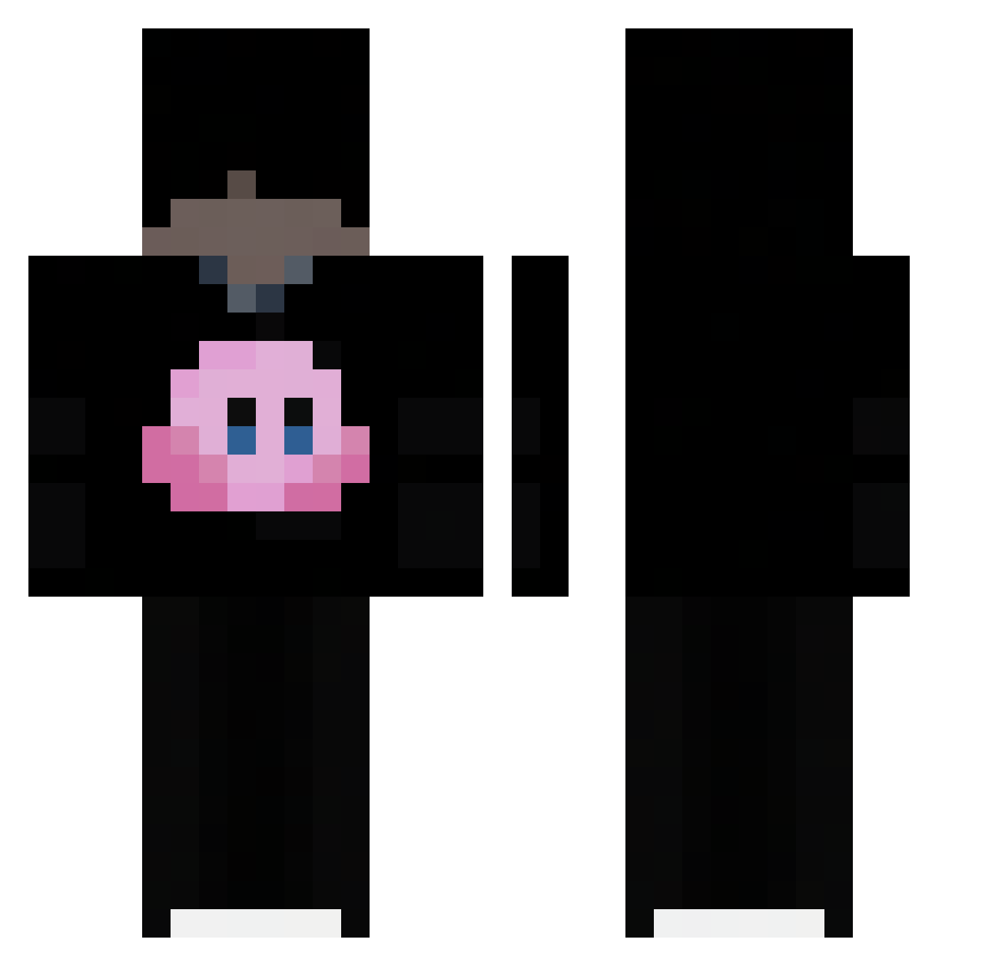 Absteme Minecraft skin, front and back view