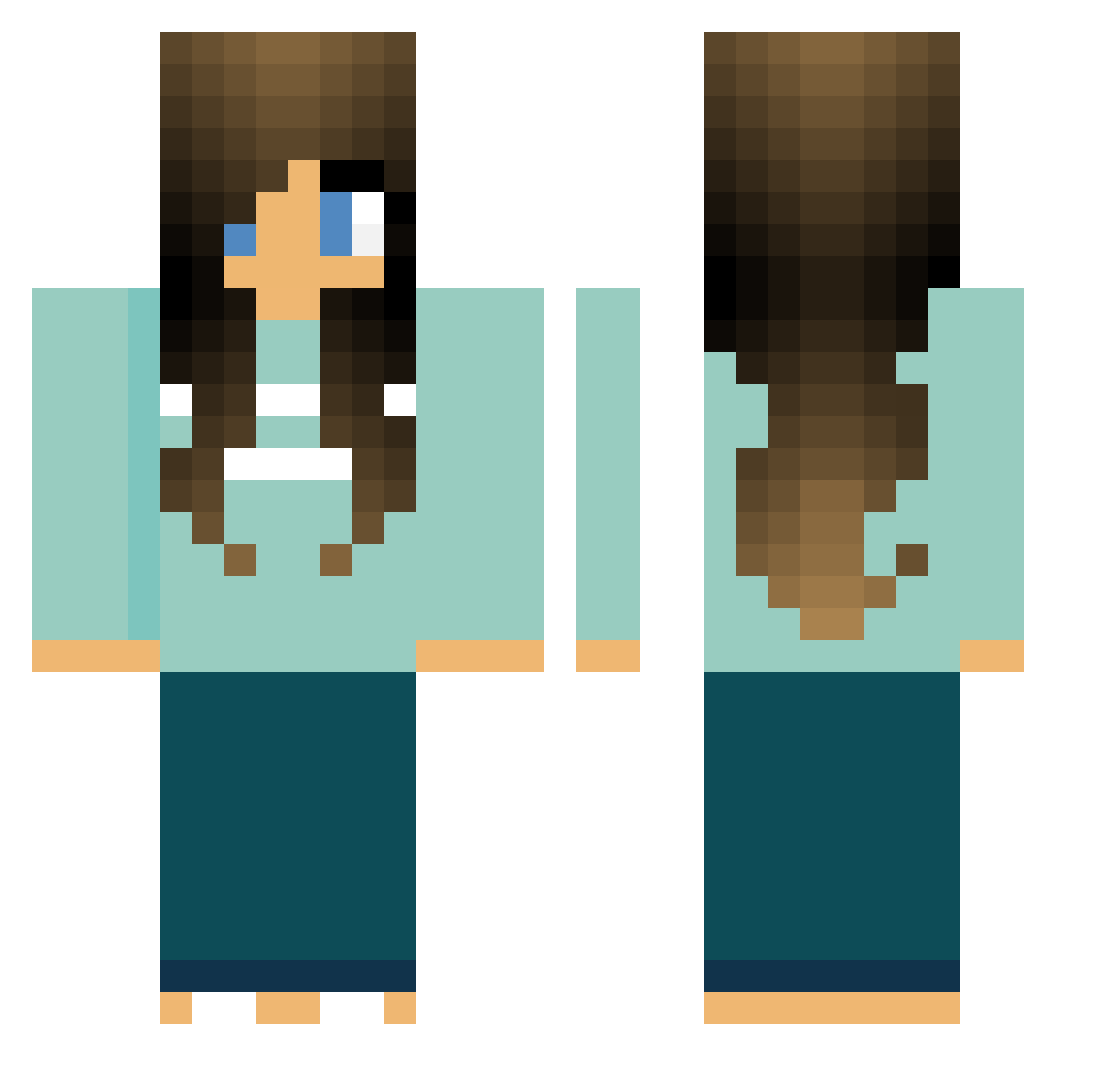 Siloam Minecraft skin, front and back view