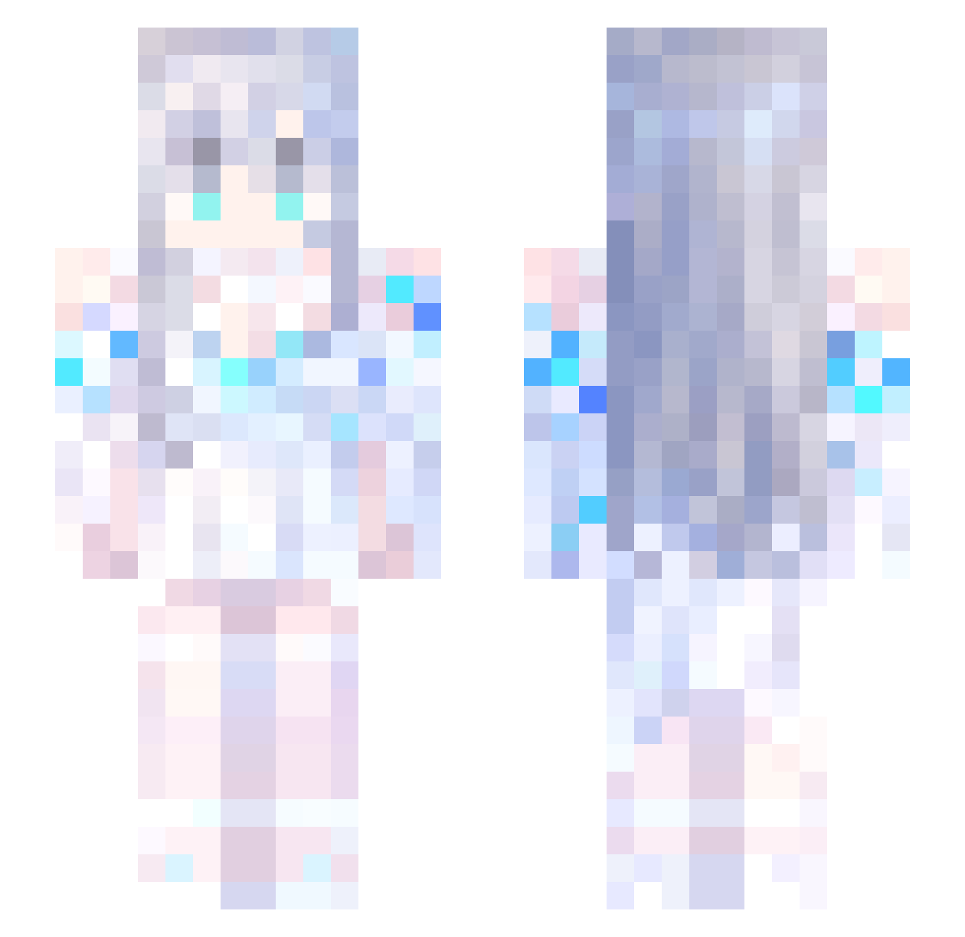 AIKUXIAOWANGZI Minecraft skin, front and back view