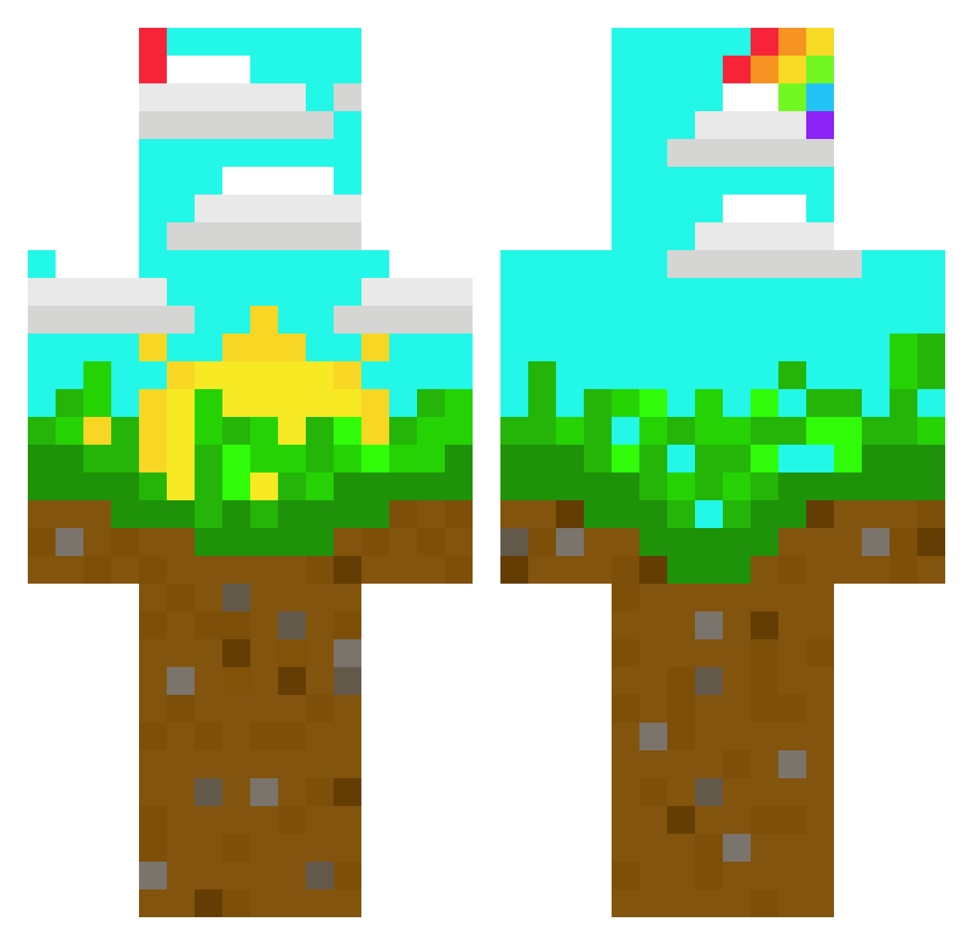 NBAdaisy Minecraft skin, front and back view